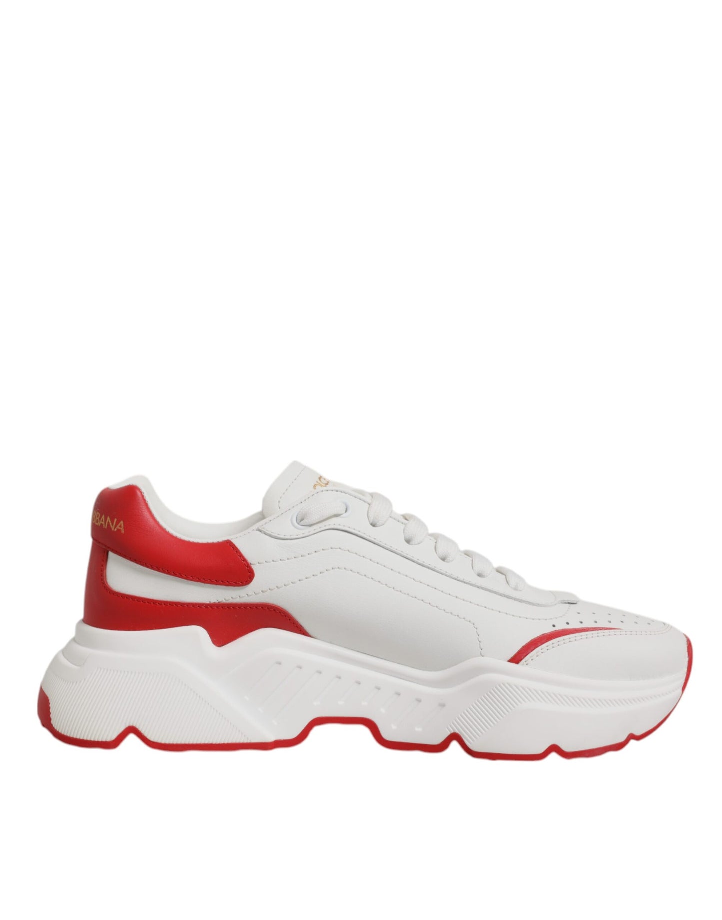 Dolce & Gabbana Weiß Rot Leder Daymaster Männer Sneakers Schuhe