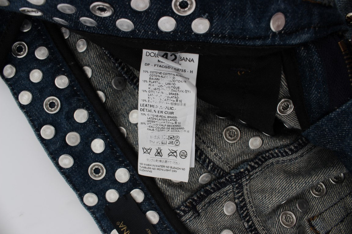 Dolce & Gabbana – GIRLY – Slim-Fit-Jeans mit Kristallverzierung