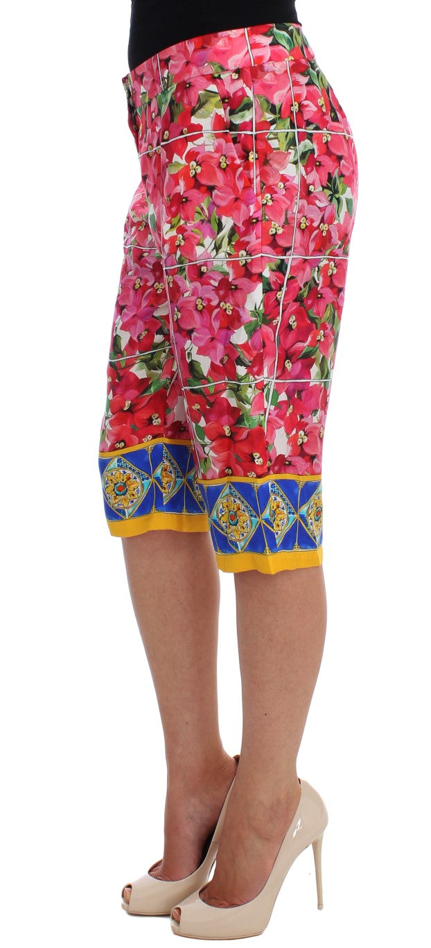 Dolce & Gabbana – Capri-Shorts mit mehrfarbigem Blumenmuster und Knielänge