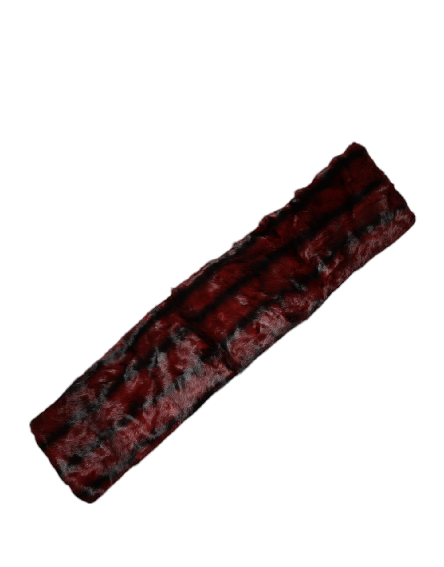 Dolce & Gabbana – Schal mit Pelz-Streifen in Schwarz und Rot