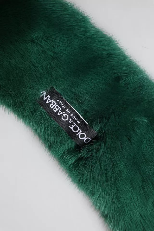 Dolce & Gabbana Grüner Nerzpelzkragen Damen Halswickelschal