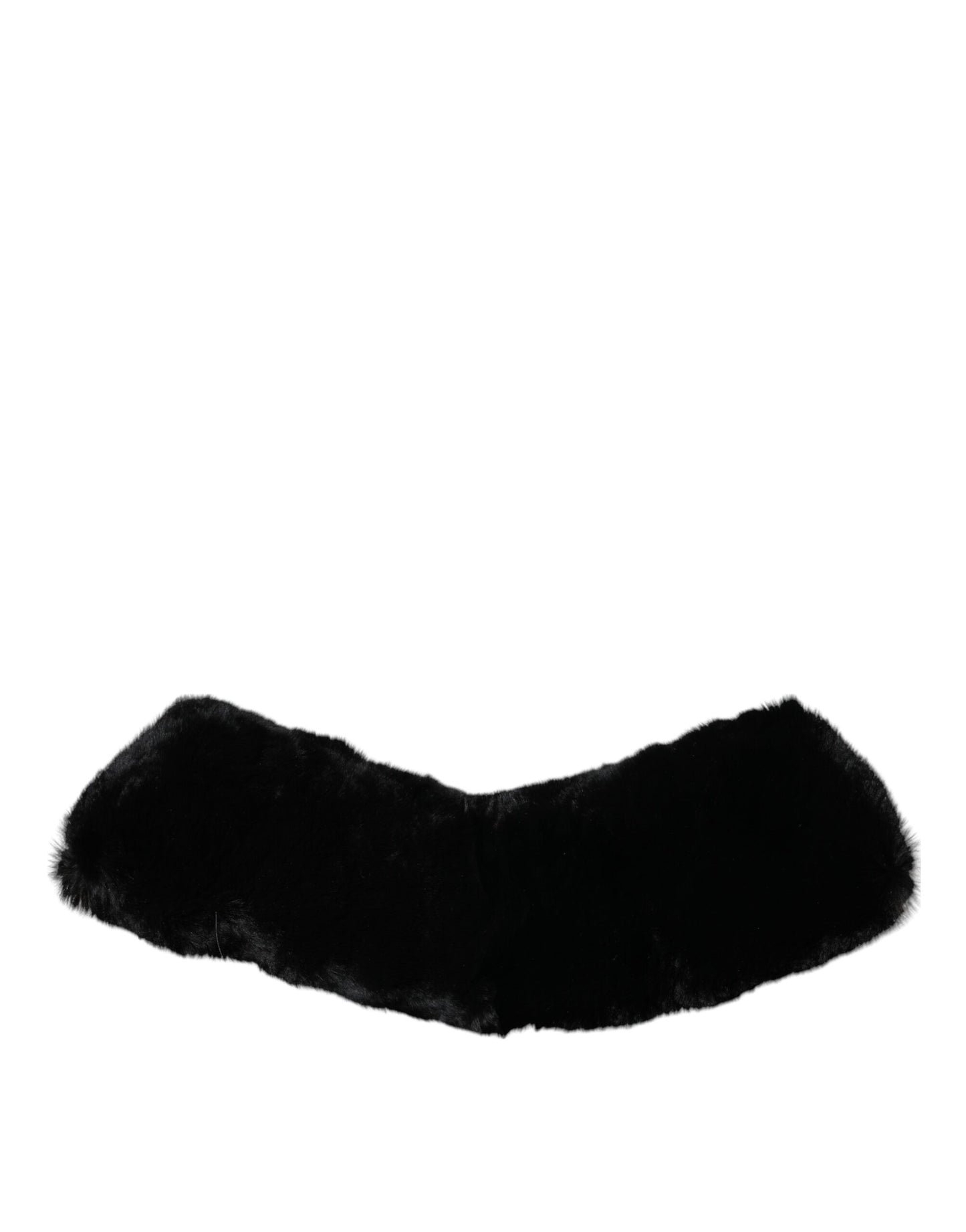 Dolce & Gabbana Damen-Halswickelschal mit schwarzem Lammfellkragen