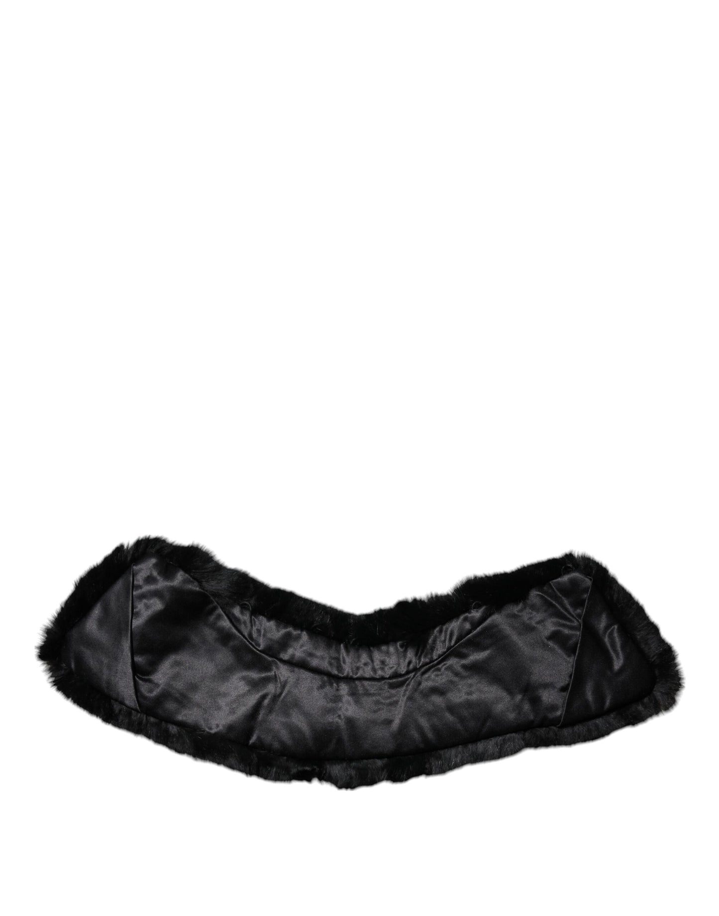 Dolce & Gabbana Damen-Halswickelschal mit schwarzem Lammfellkragen