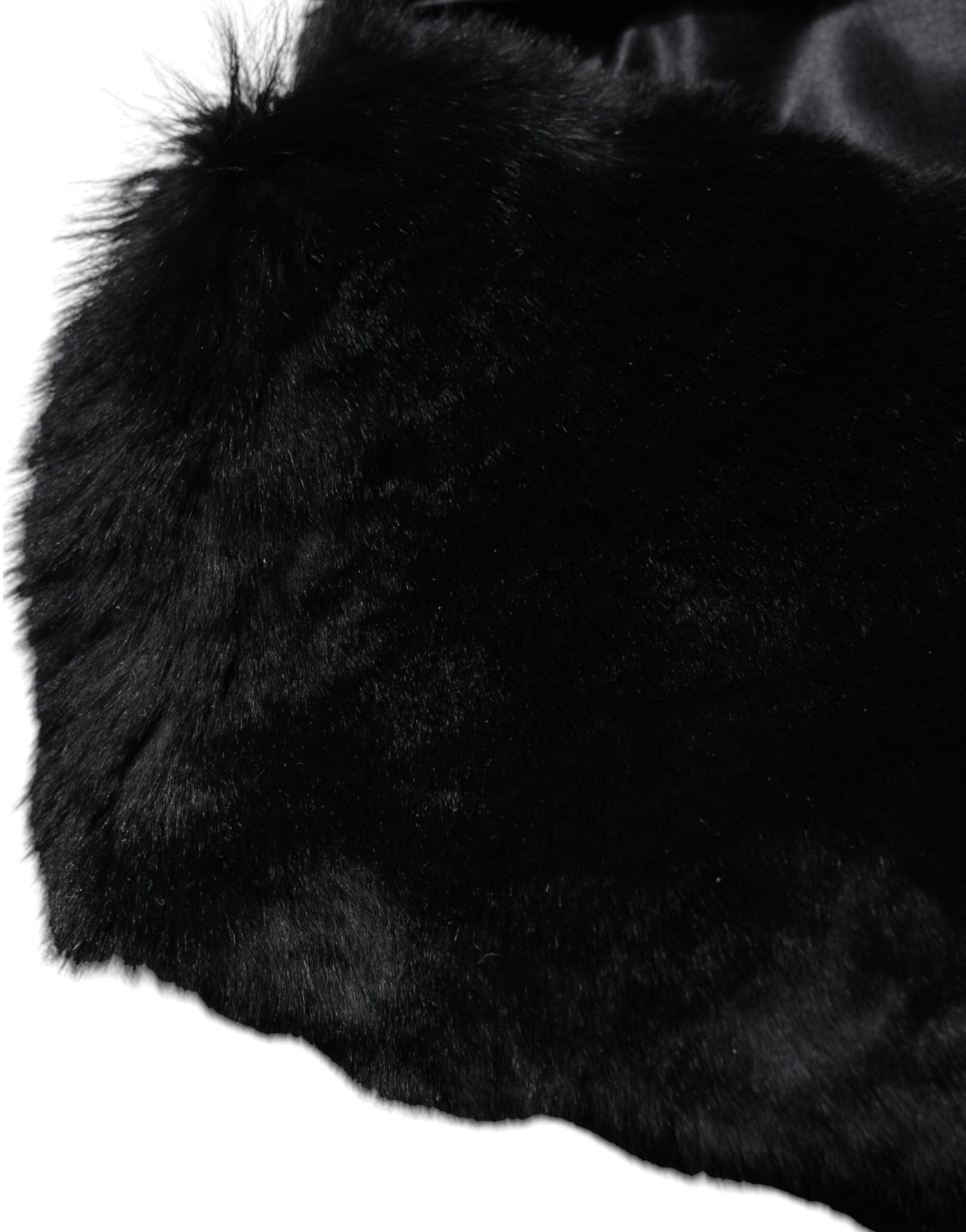 Dolce & Gabbana Damen-Halswickelschal mit schwarzem Lammfellkragen