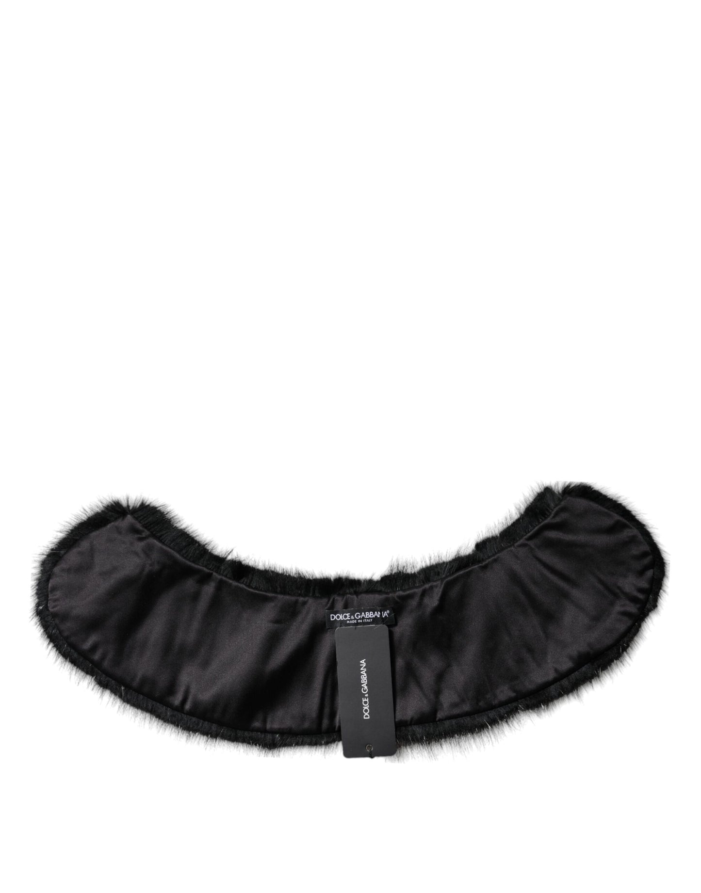 Dolce & Gabbana Schwarzer Pelzschal Halswickel-Kragenschal