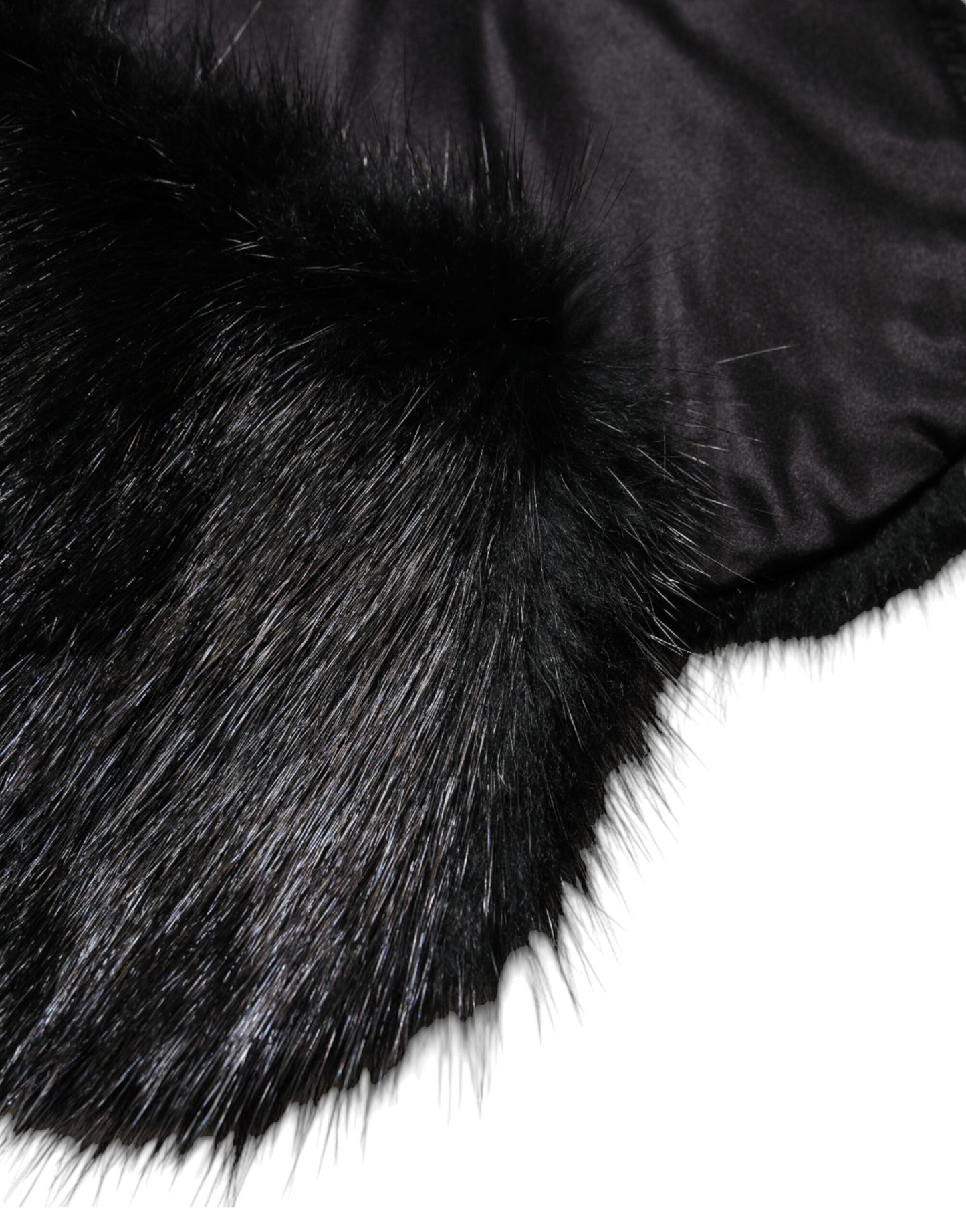 Dolce & Gabbana Schwarzer Pelzschal Halswickel-Kragenschal