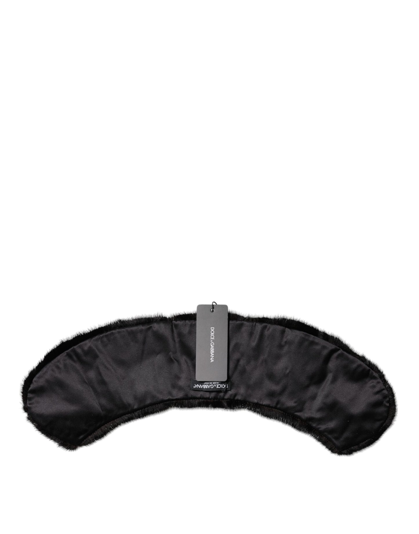 Dolce & Gabbana Schwarzer Pelzschal Halswickel-Kragenschal