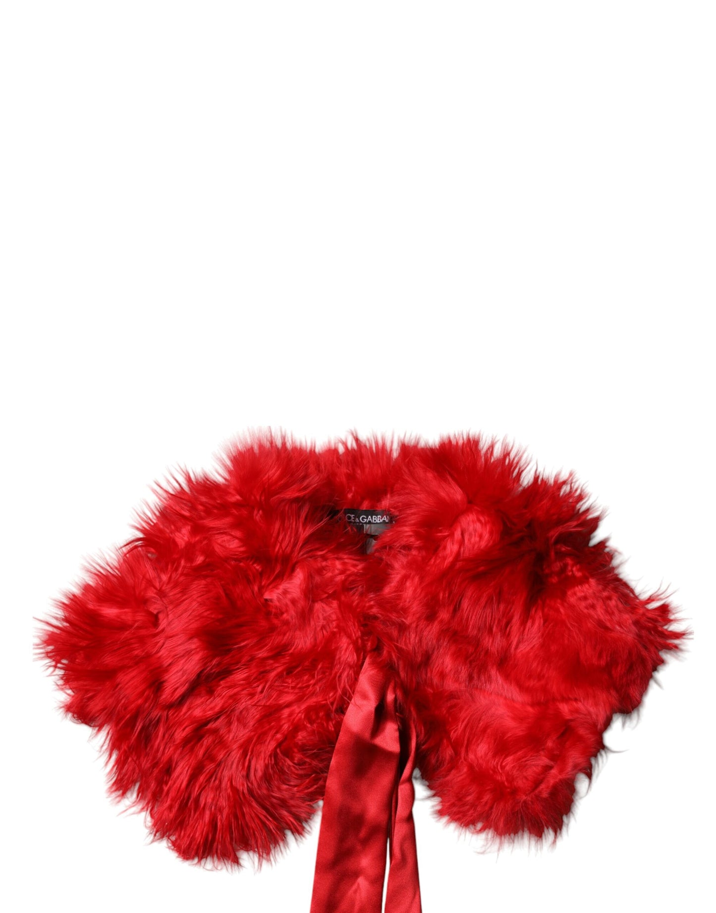 Dolce & Gabbana Roter Alpaka-Pelz-Halswärmer für Damen, Winterschal