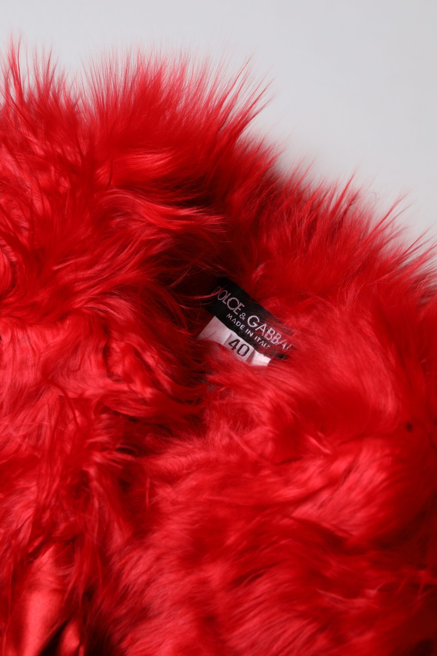 Dolce & Gabbana Roter Alpaka-Pelz-Halswärmer für Damen, Winterschal