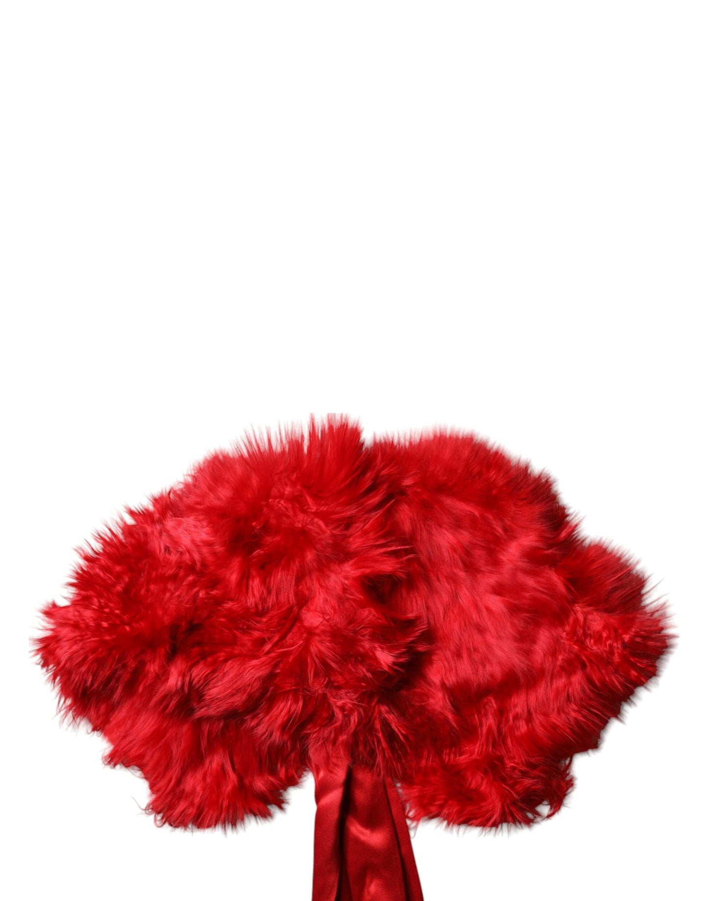 Dolce & Gabbana Roter Alpaka-Pelz-Halswärmer für Damen, Winterschal