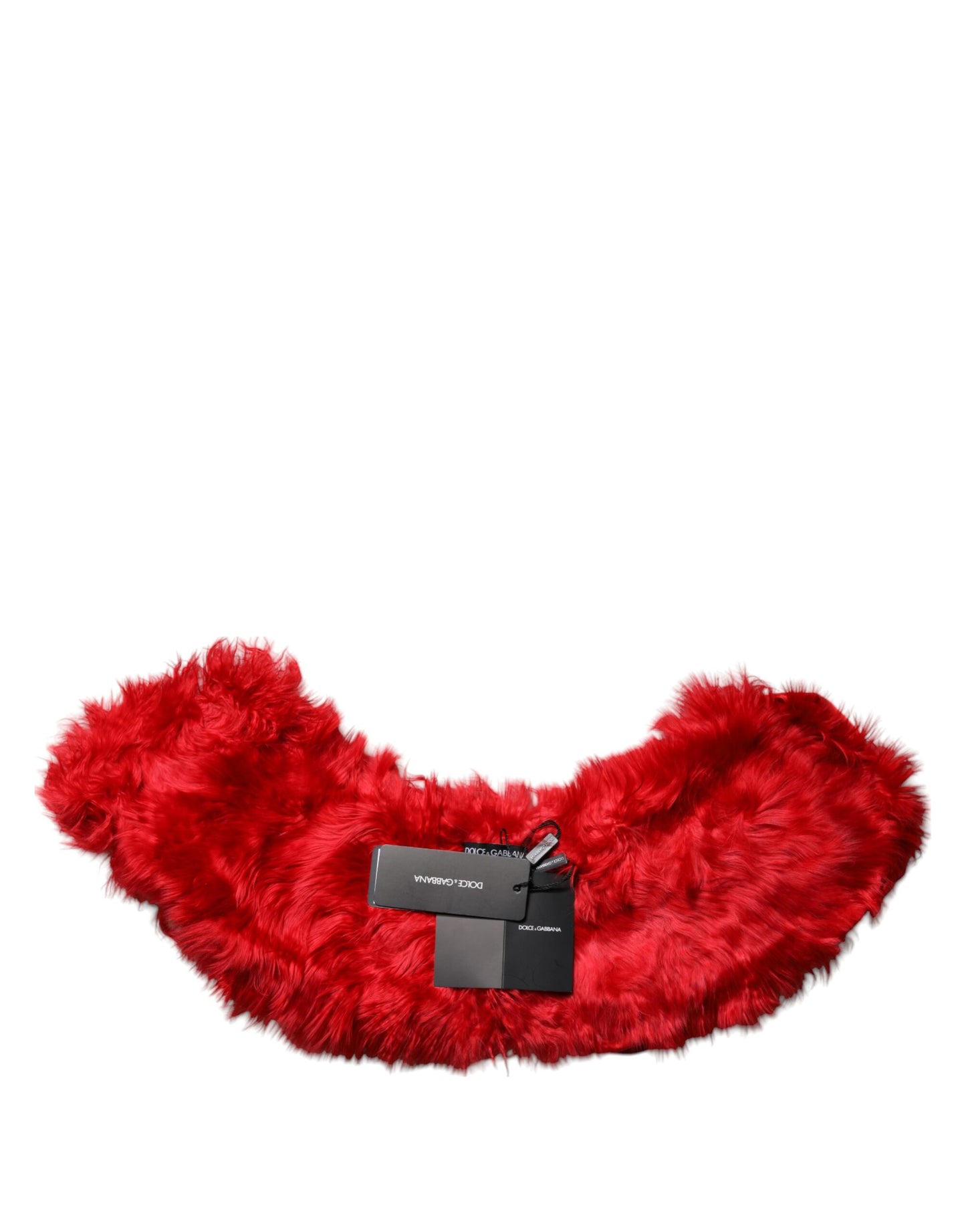 Dolce & Gabbana Roter Alpaka-Pelz-Halswärmer für Damen, Winterschal