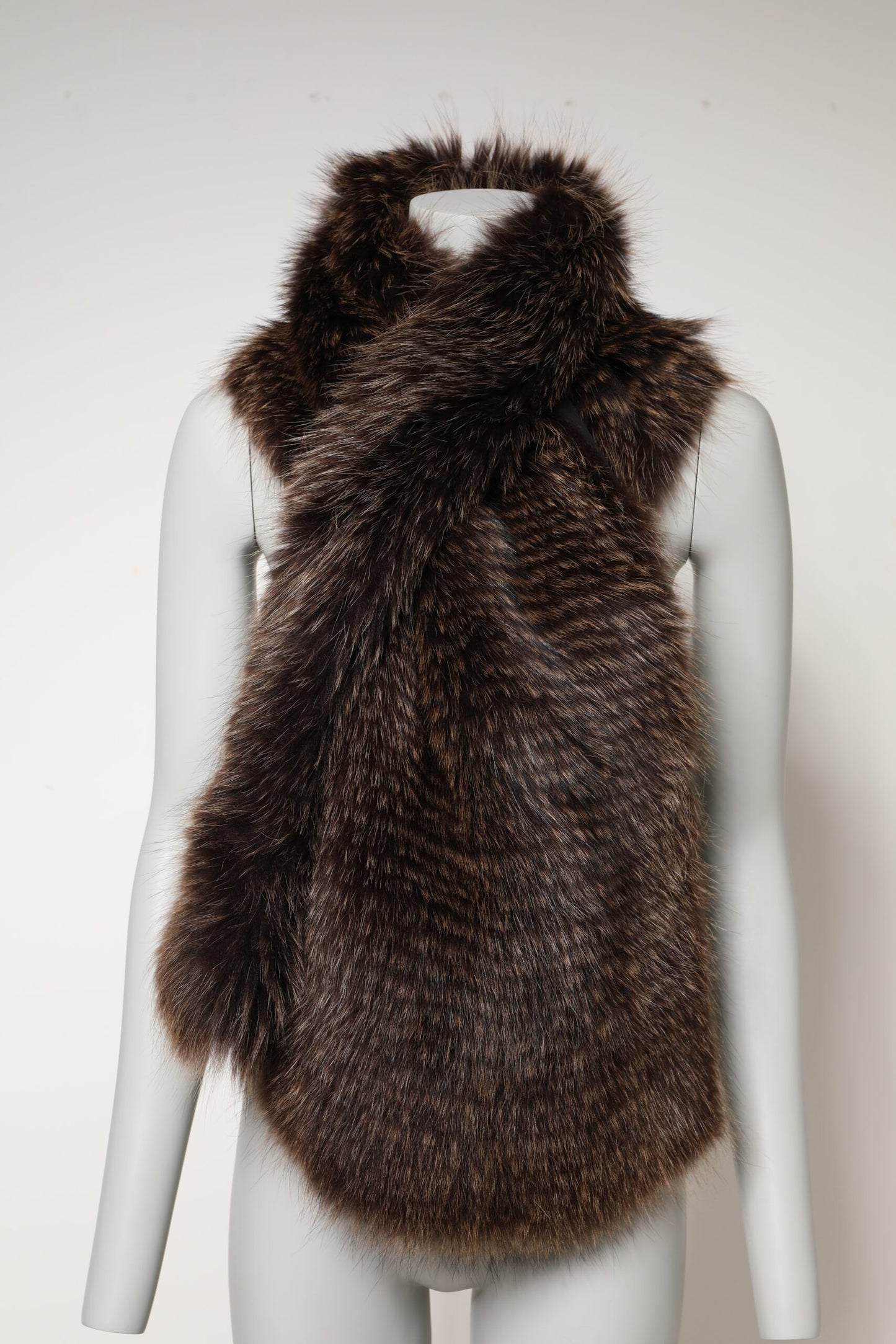 Dolce & Gabbana Brauner Waschbärpelz-Halswärmer-Winterschal