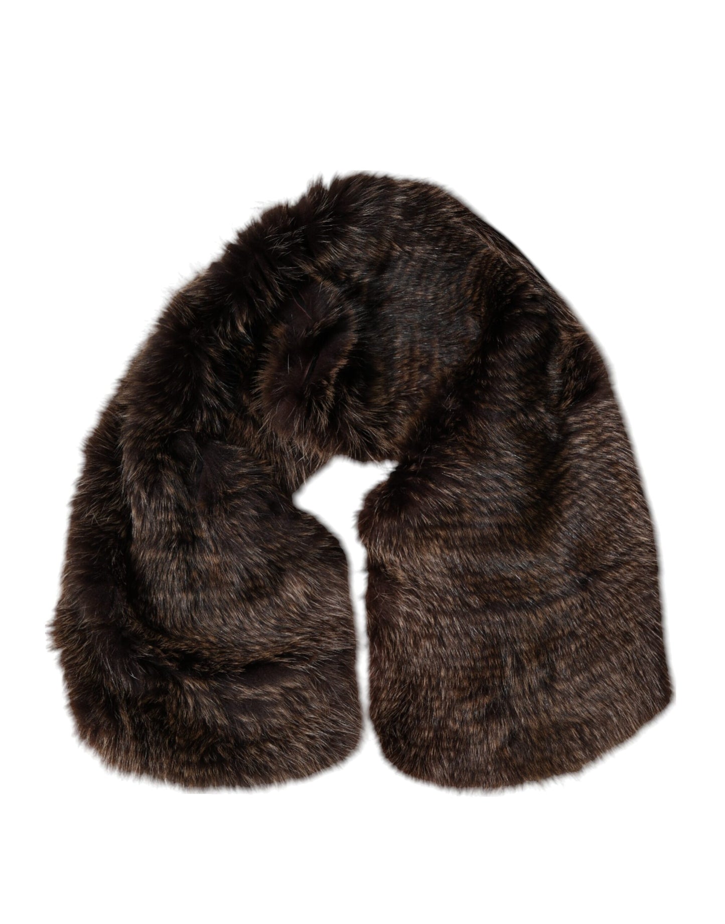 Dolce & Gabbana Brauner Waschbärpelz-Halswärmer-Winterschal
