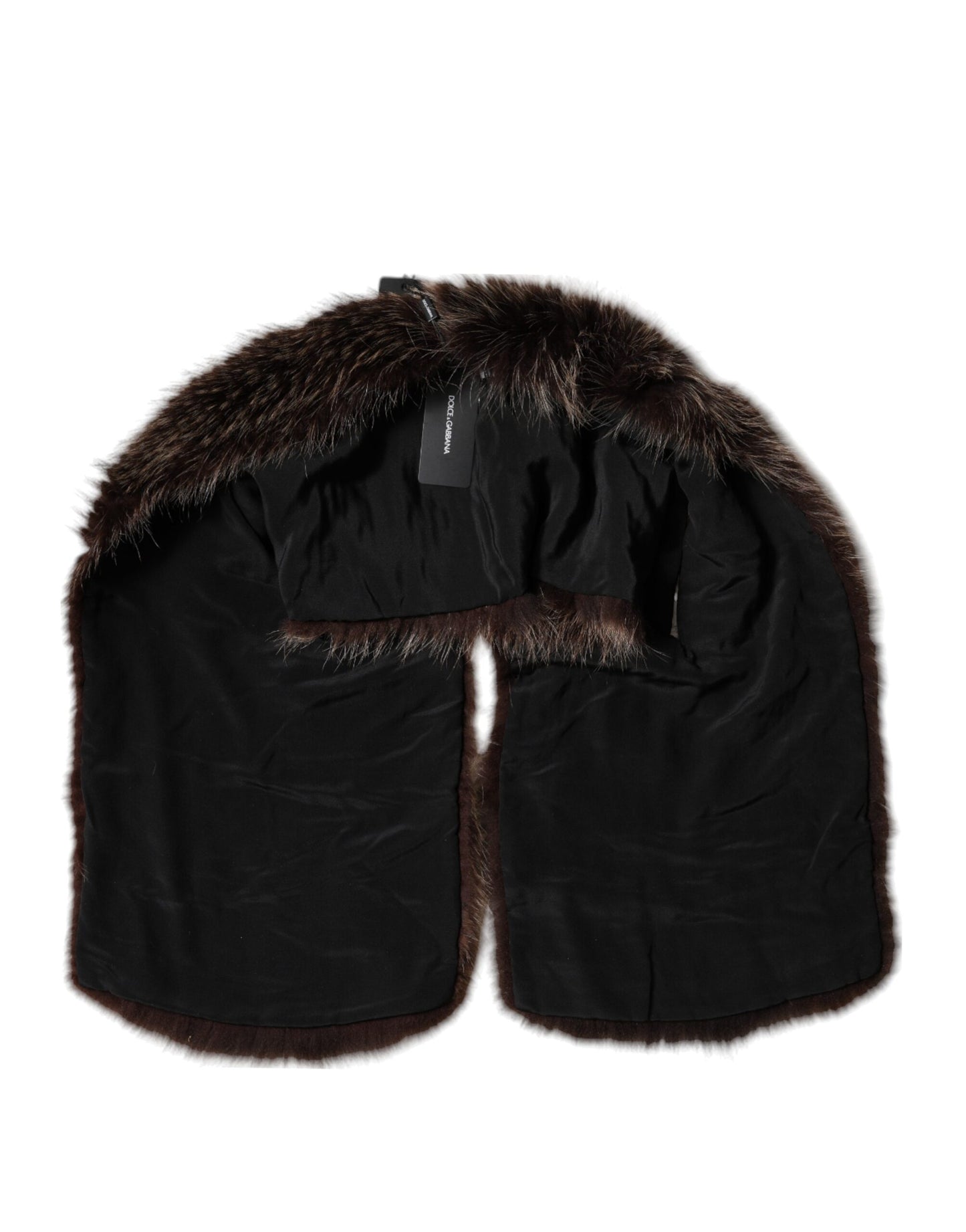 Dolce & Gabbana Brauner Waschbärpelz-Halswärmer-Winterschal