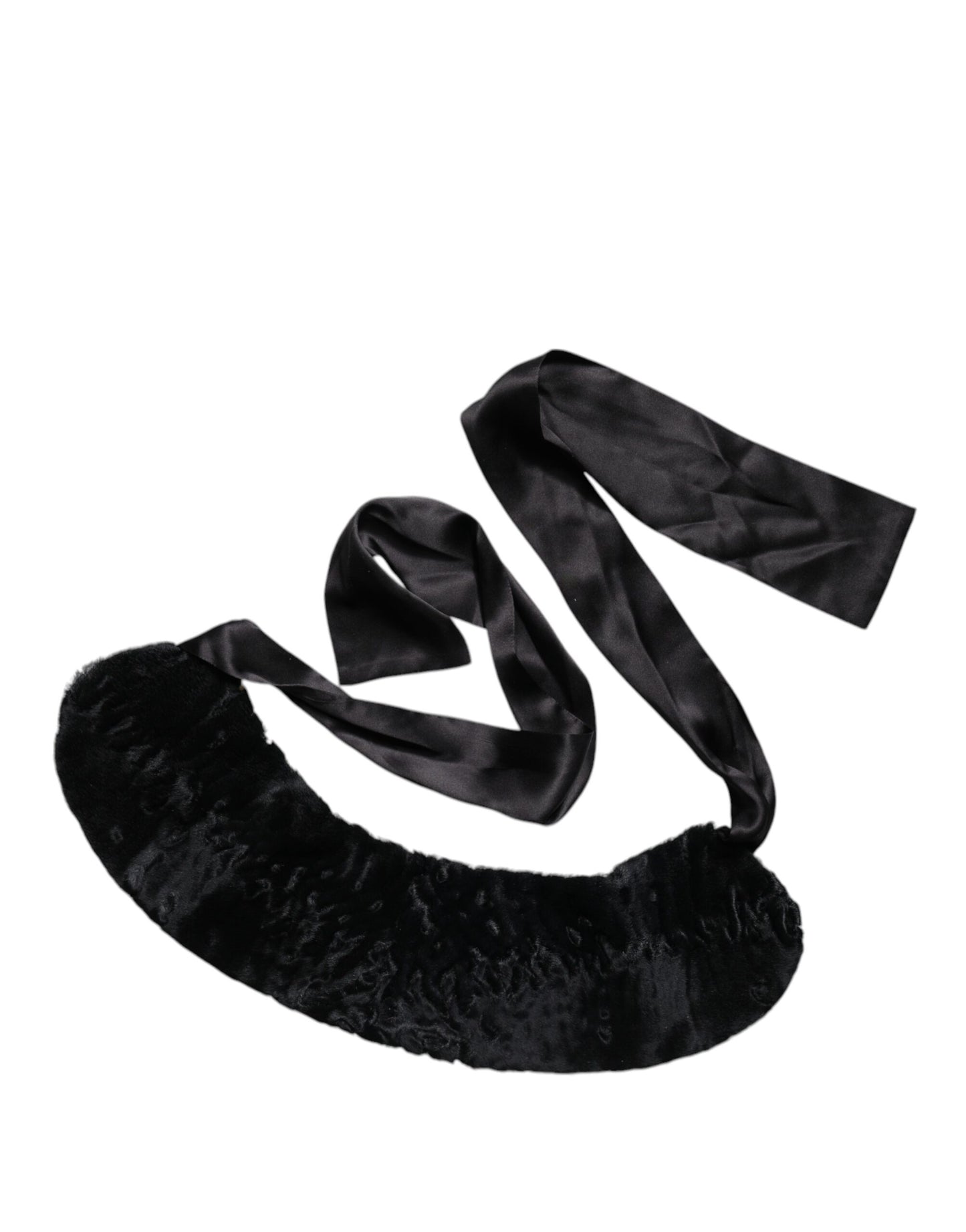 Dolce & Gabbana Schwarzer Lammfell-Halswärmer für Damen, Winterschal