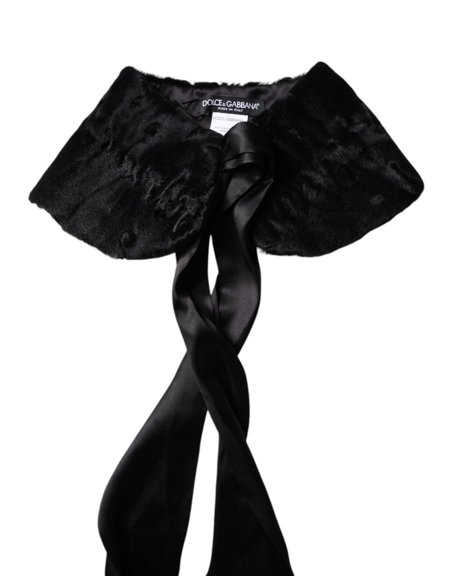 Dolce & Gabbana Schwarzer Lammfell-Halswärmer für Damen, Winterschal