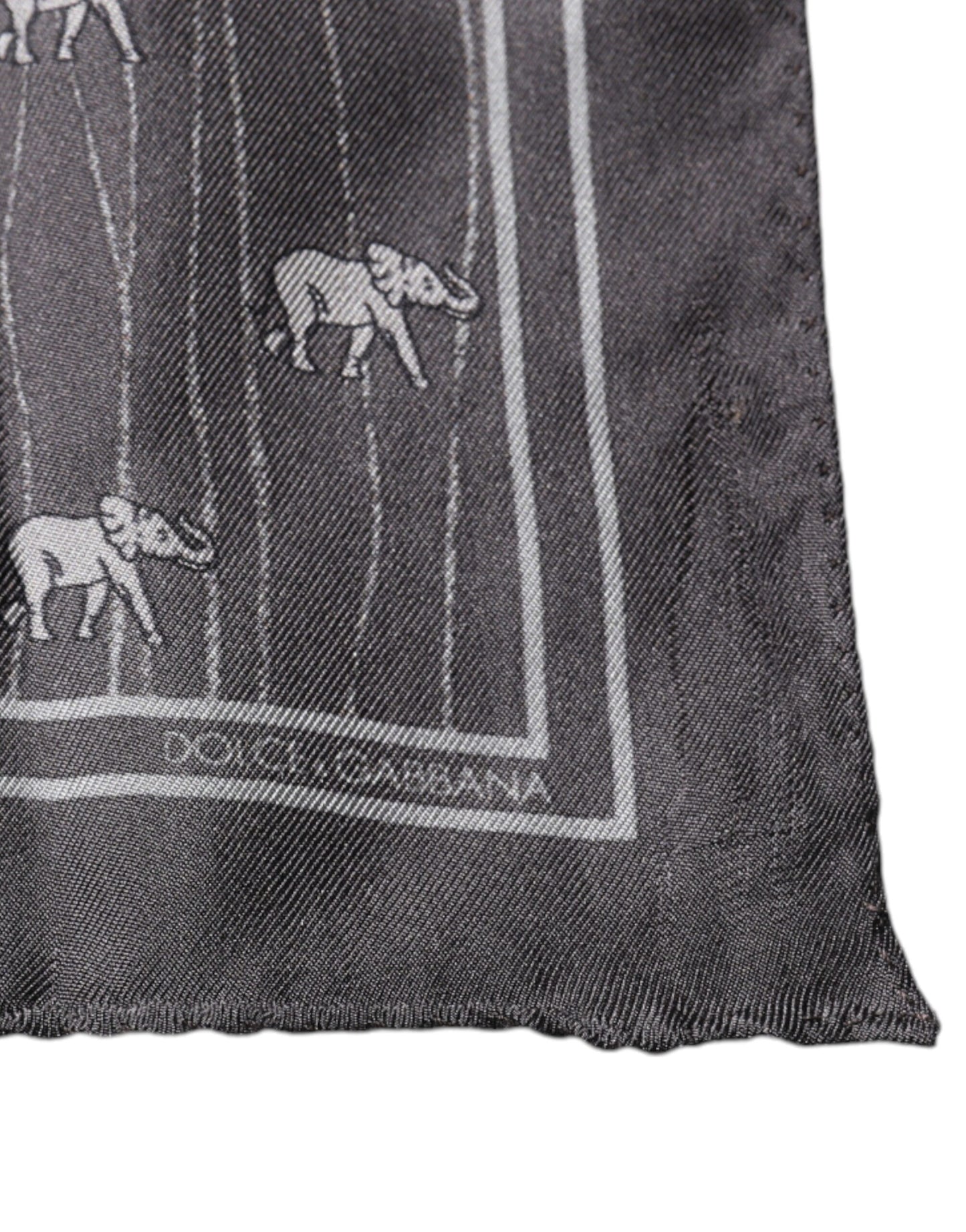 Dolce & Gabbana Brauner Elefanten-Fantasie-Taschentuchschal