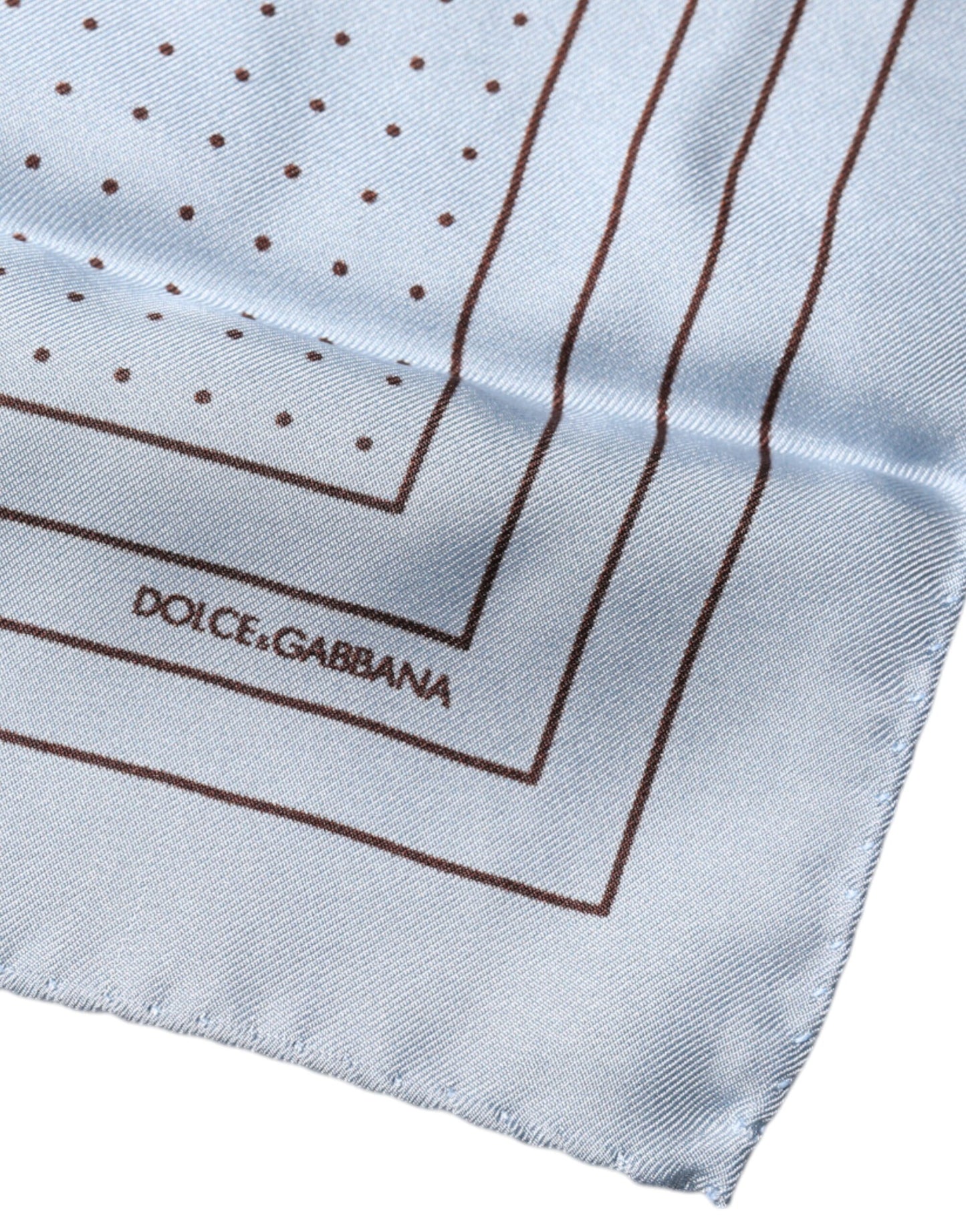 Dolce & Gabbana – Quadratisches Taschentuch mit himmelblauen Punkten