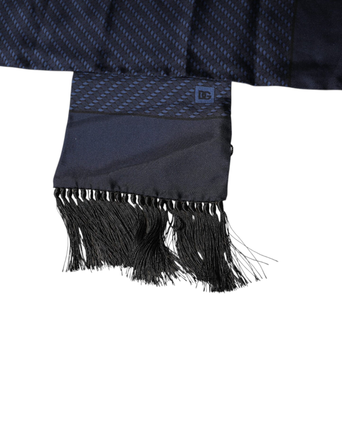 Dolce & Gabbana – Dunkelblauer Wickelschal mit Fantasiefransen
