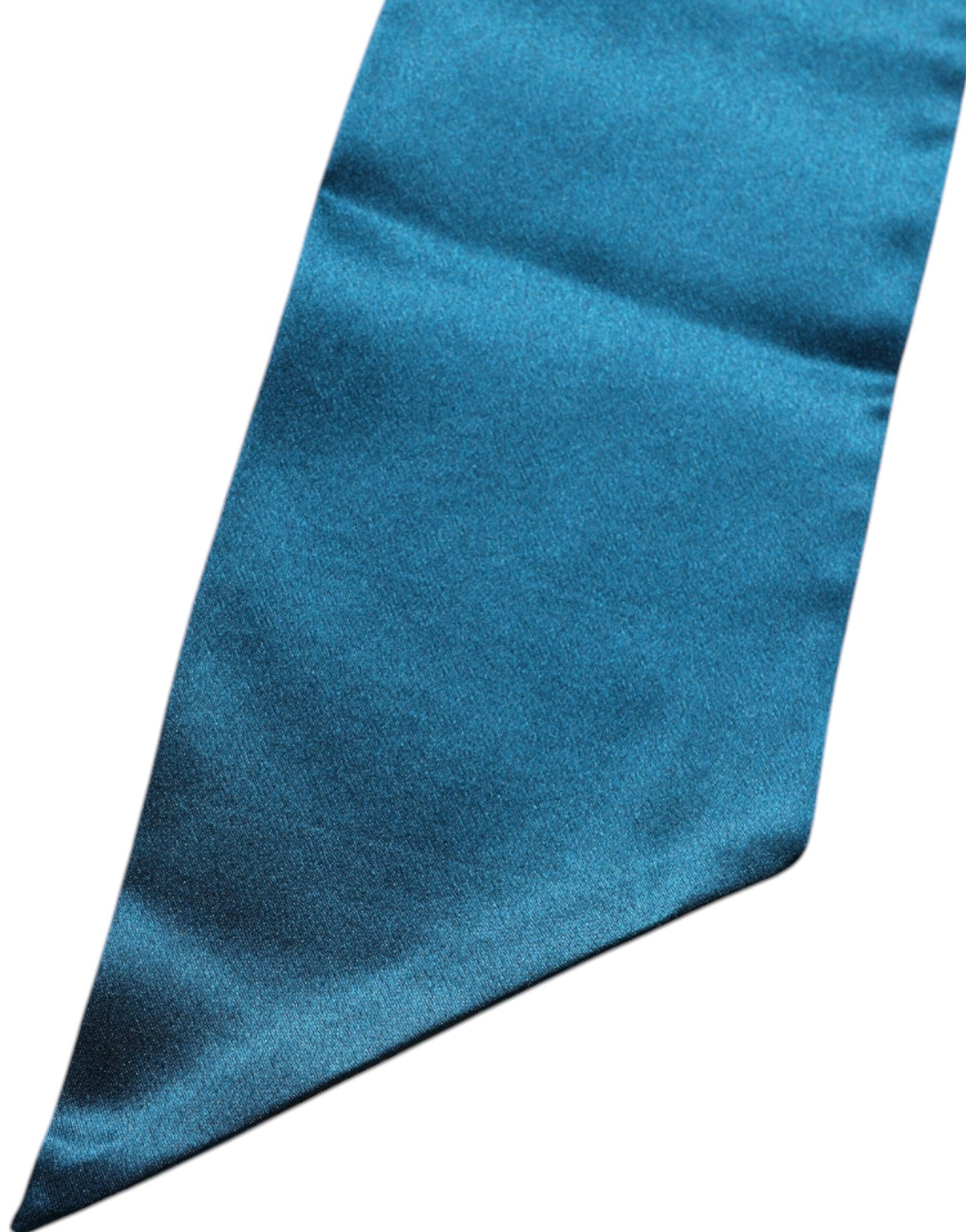 Dolce & Gabbana – Dunkelgrüner schmaler Foulard-Schal aus Satinseide