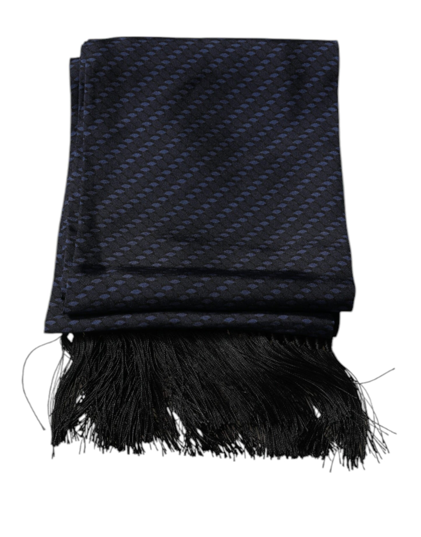 Dolce & Gabbana – Dunkelblauer Wickelschal mit Fantasiefransen