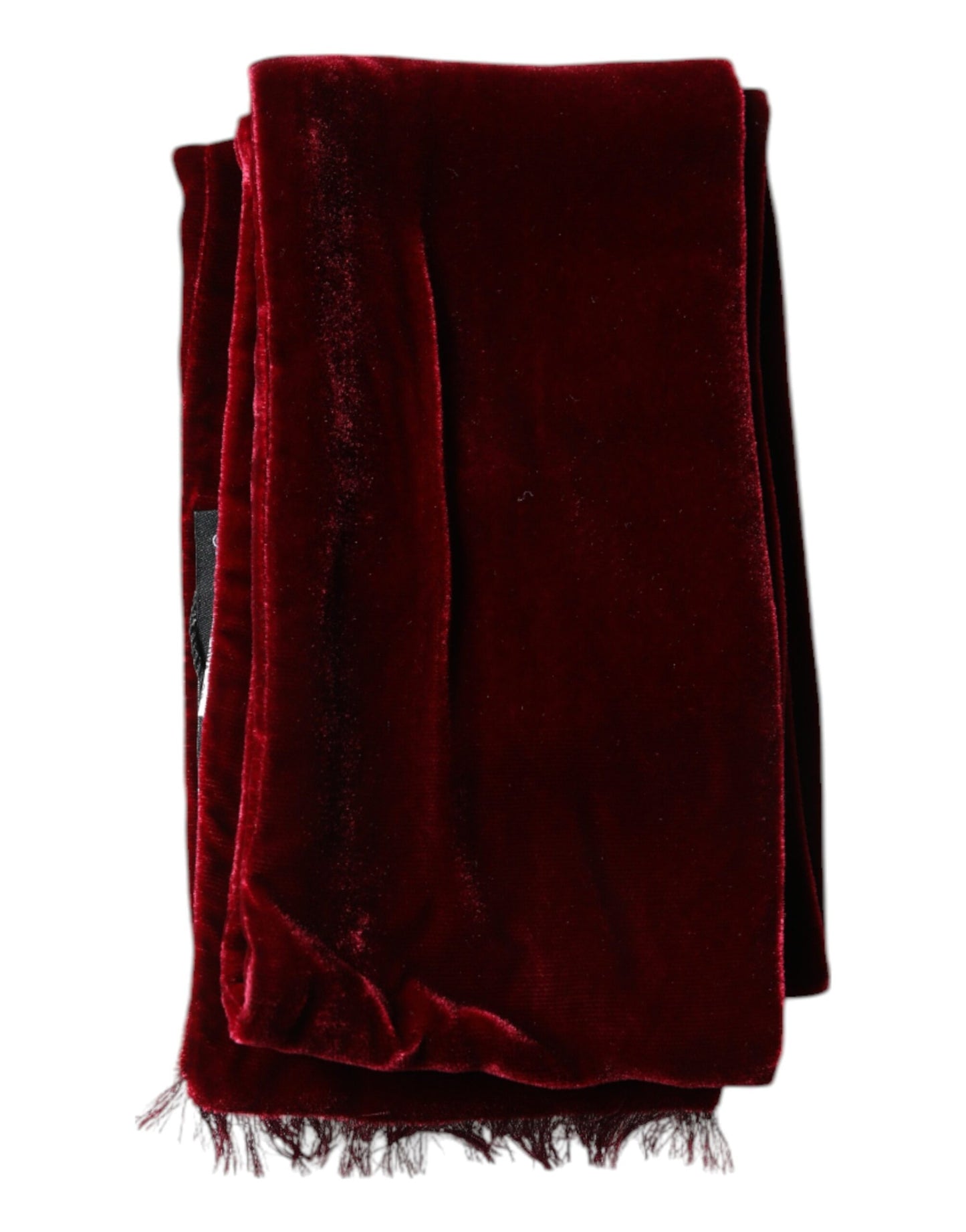 Dolce & Gabbana – Kastanienbrauner, schmaler Wickelschal mit Seidenfransen