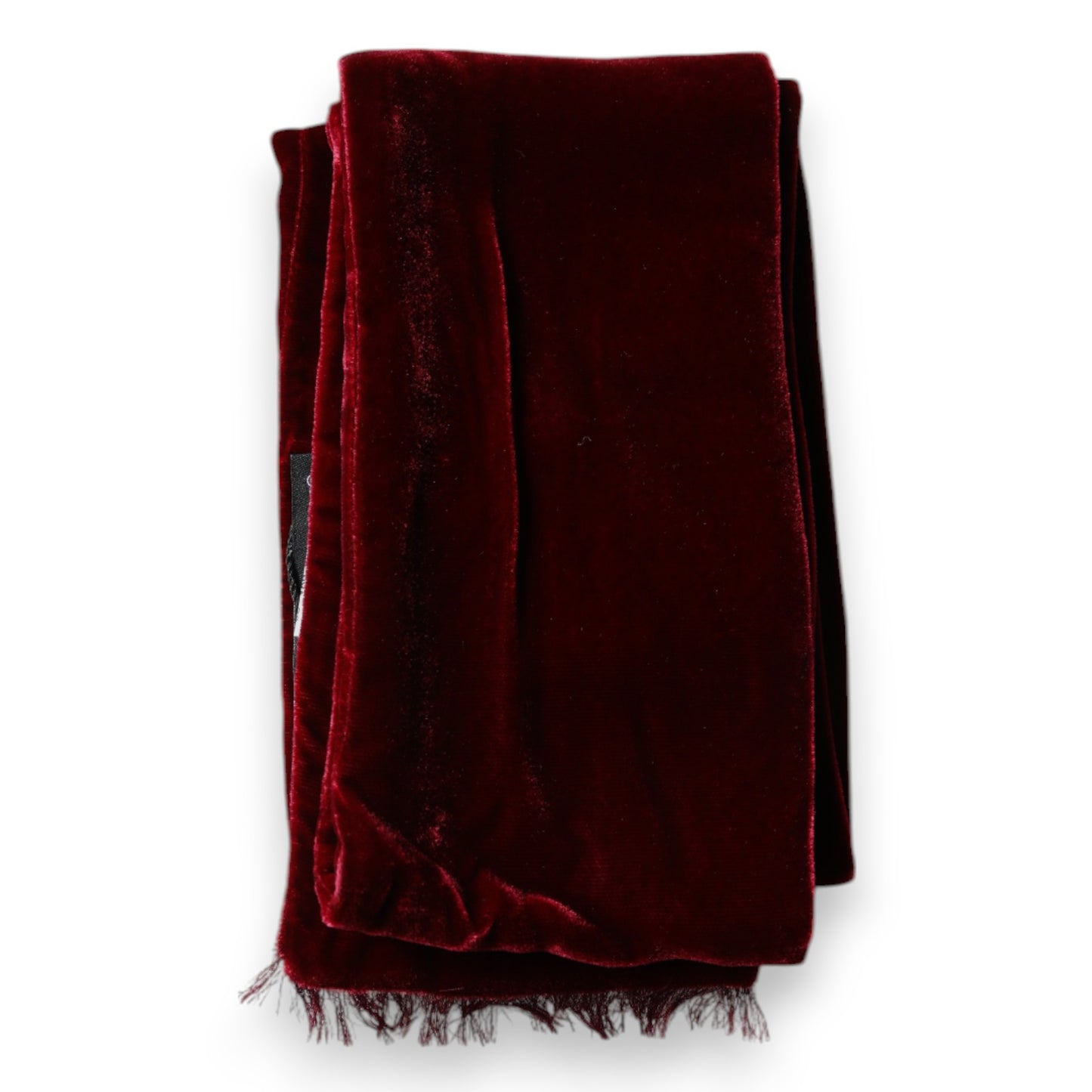 Dolce & Gabbana – Kastanienbrauner, schmaler Wickelschal mit Seidenfransen