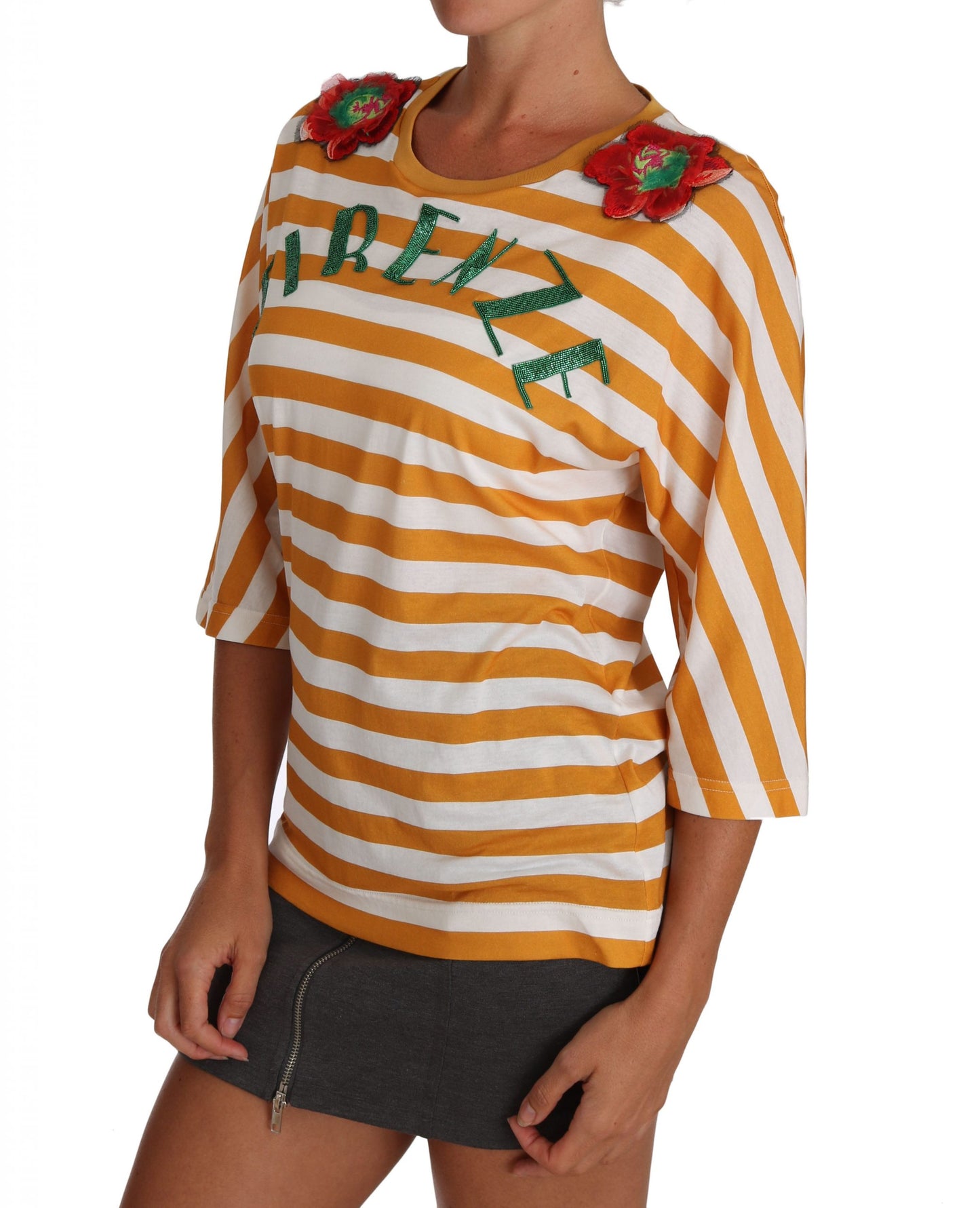 Dolce & Gabbana – T-Shirt „Firenze“ in Weiß und Orange