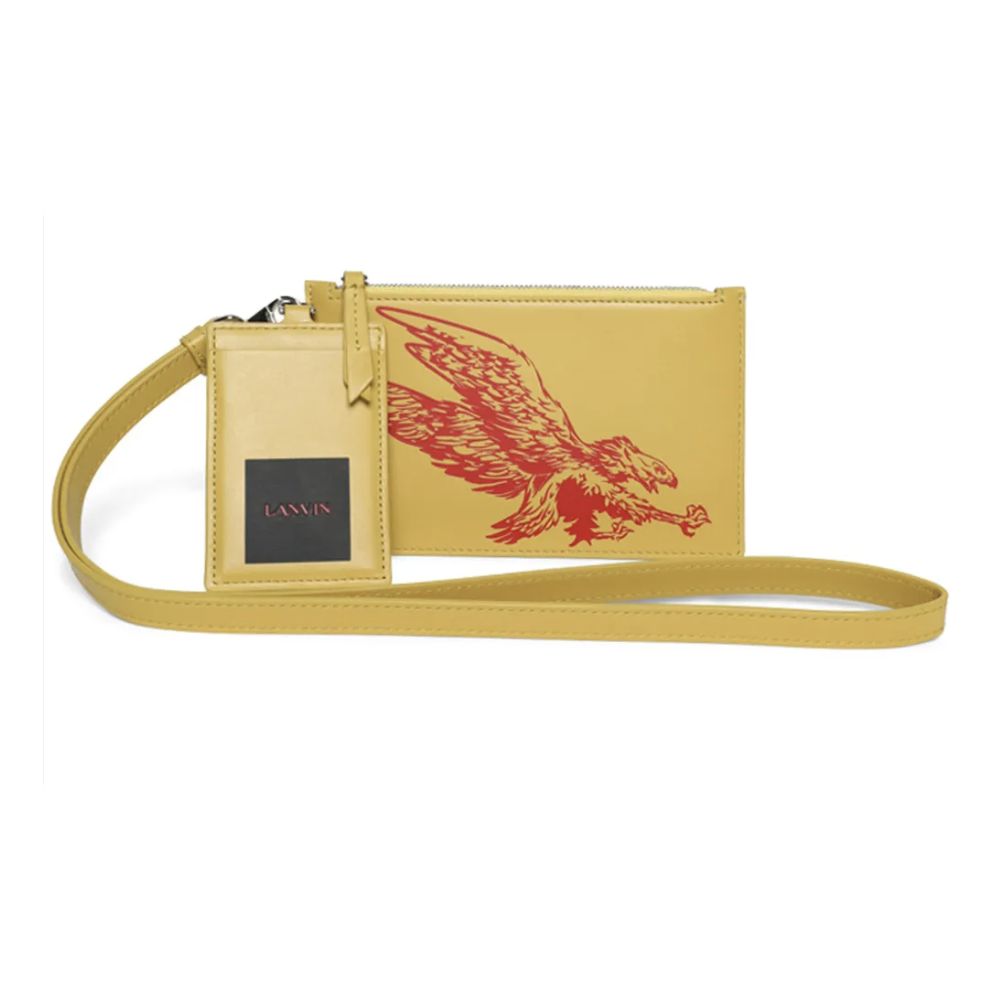 Lanvin „Sonnenscheingelbe Leder-Herrenbrieftasche“