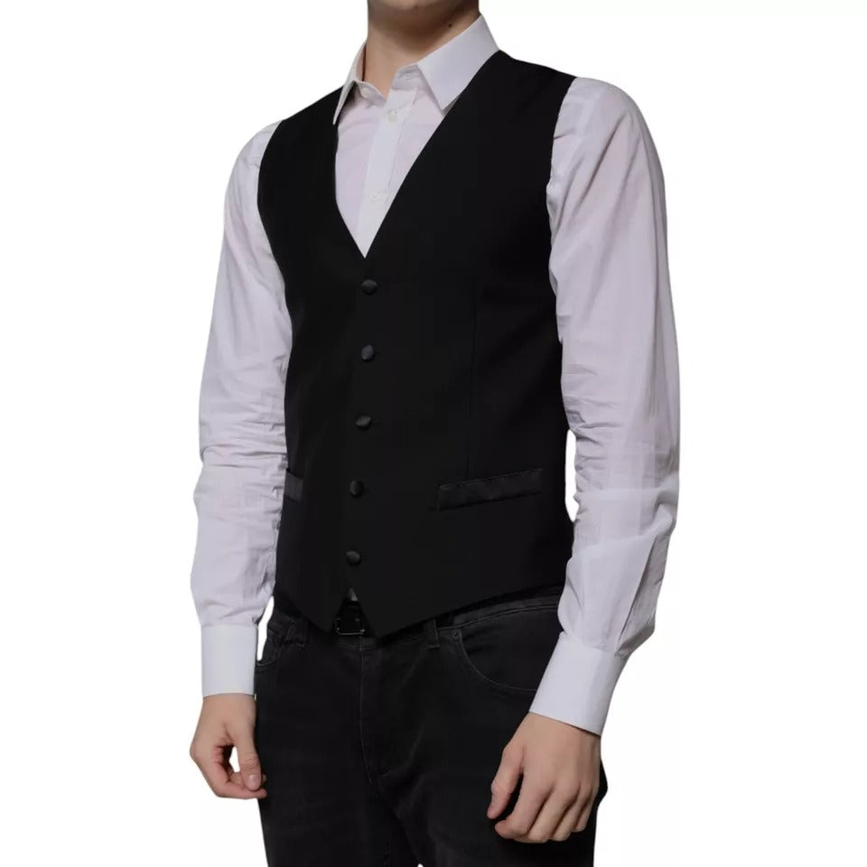 Dolce & Gabbana Schwarze Weste aus Wolle für formelle Anlässe für Herren