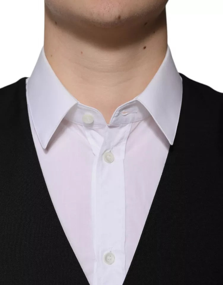 Dolce & Gabbana Schwarze Weste aus Wolle für formelle Anlässe für Herren