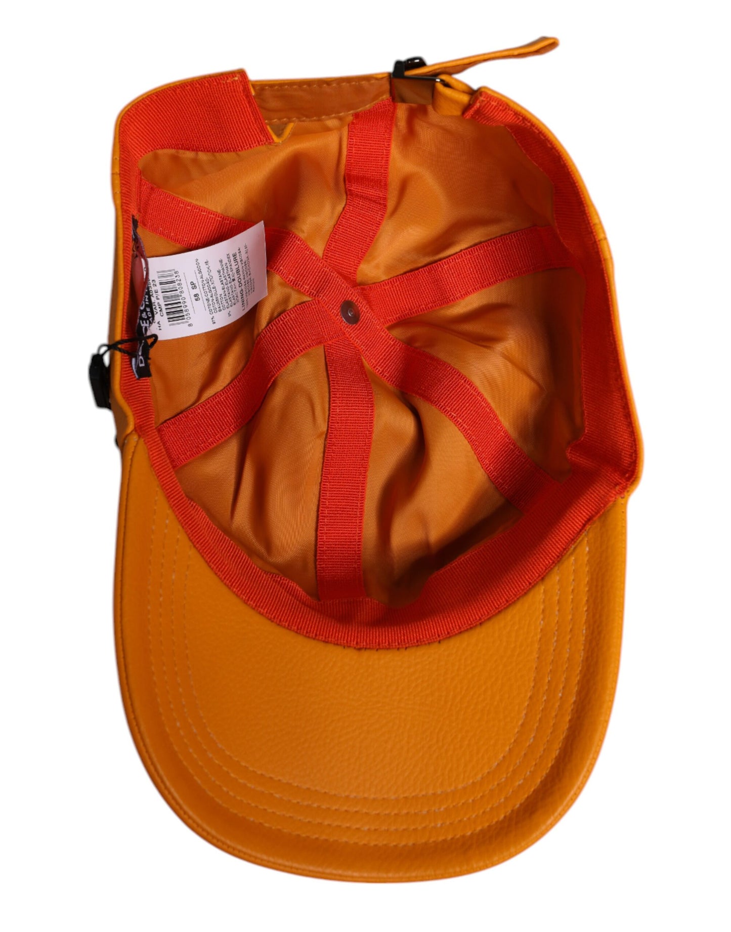 Dolce & Gabbana – Orangefarbene Baseballkappe aus Baumwolle mit 6 Paneelen