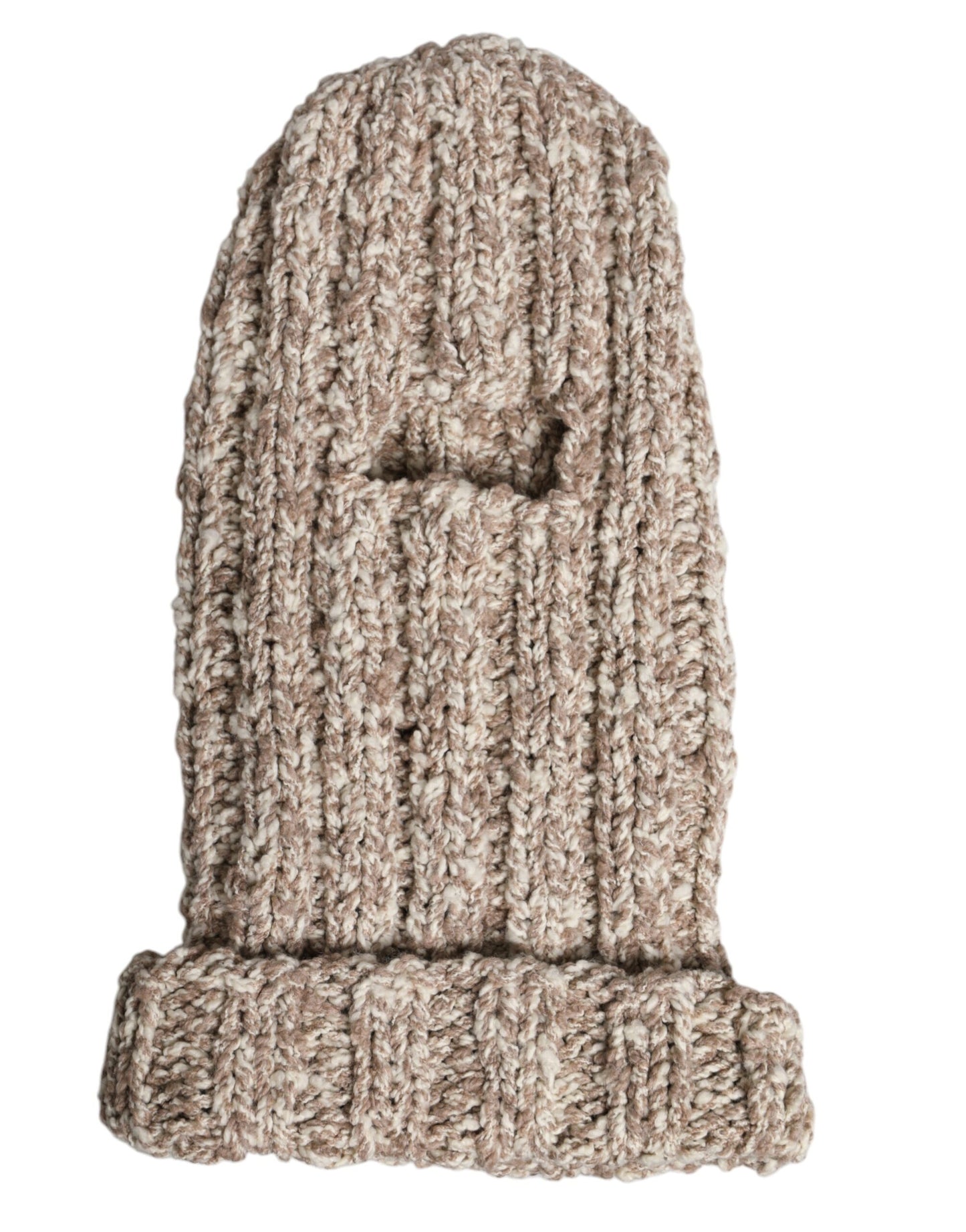 Dolce & Gabbana Beige Wollstrick-Skimaske Balaclava-Mütze
