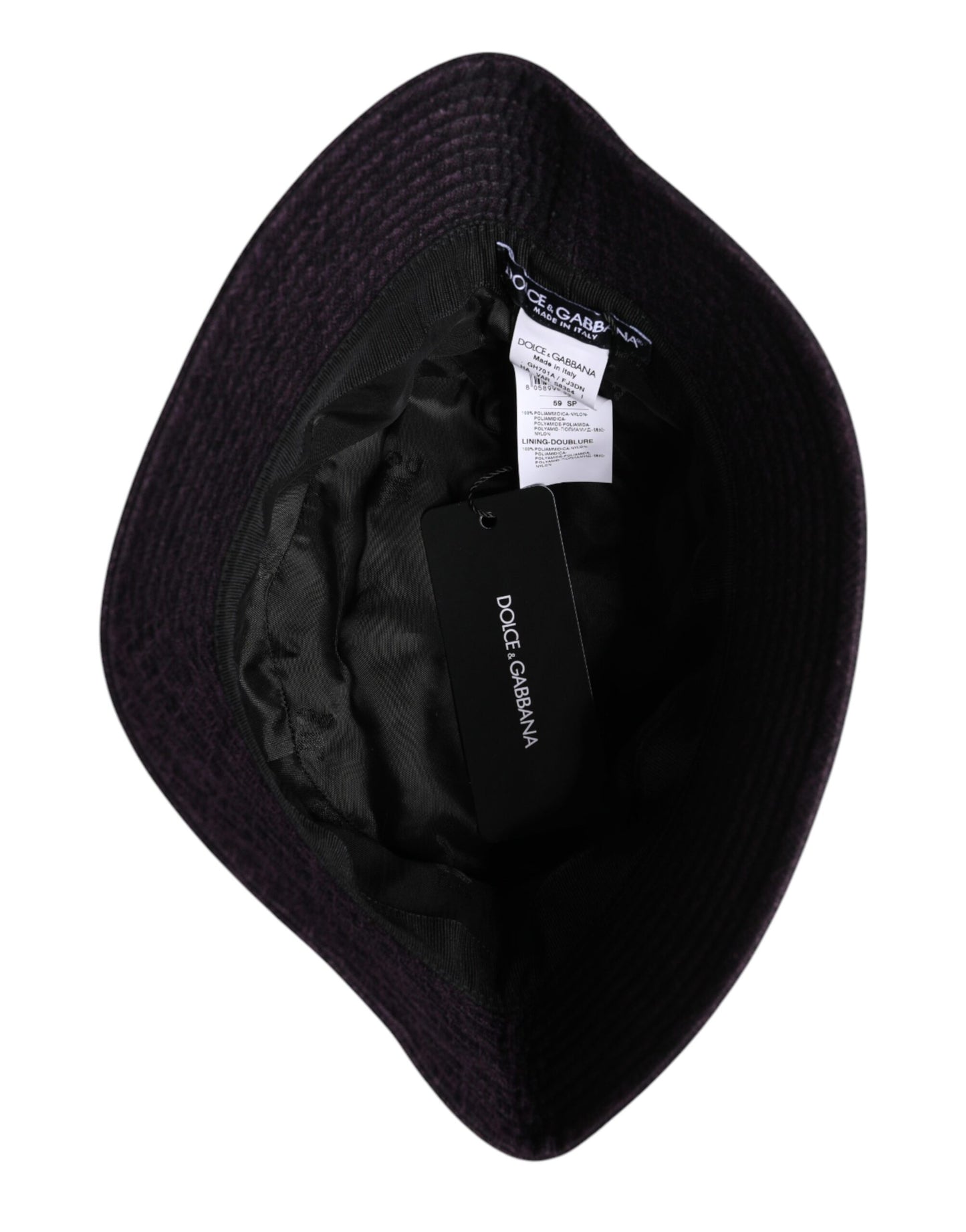 Dolce & Gabbana – Schwarzer Nylon-Fischerhut mit breiter Krempe