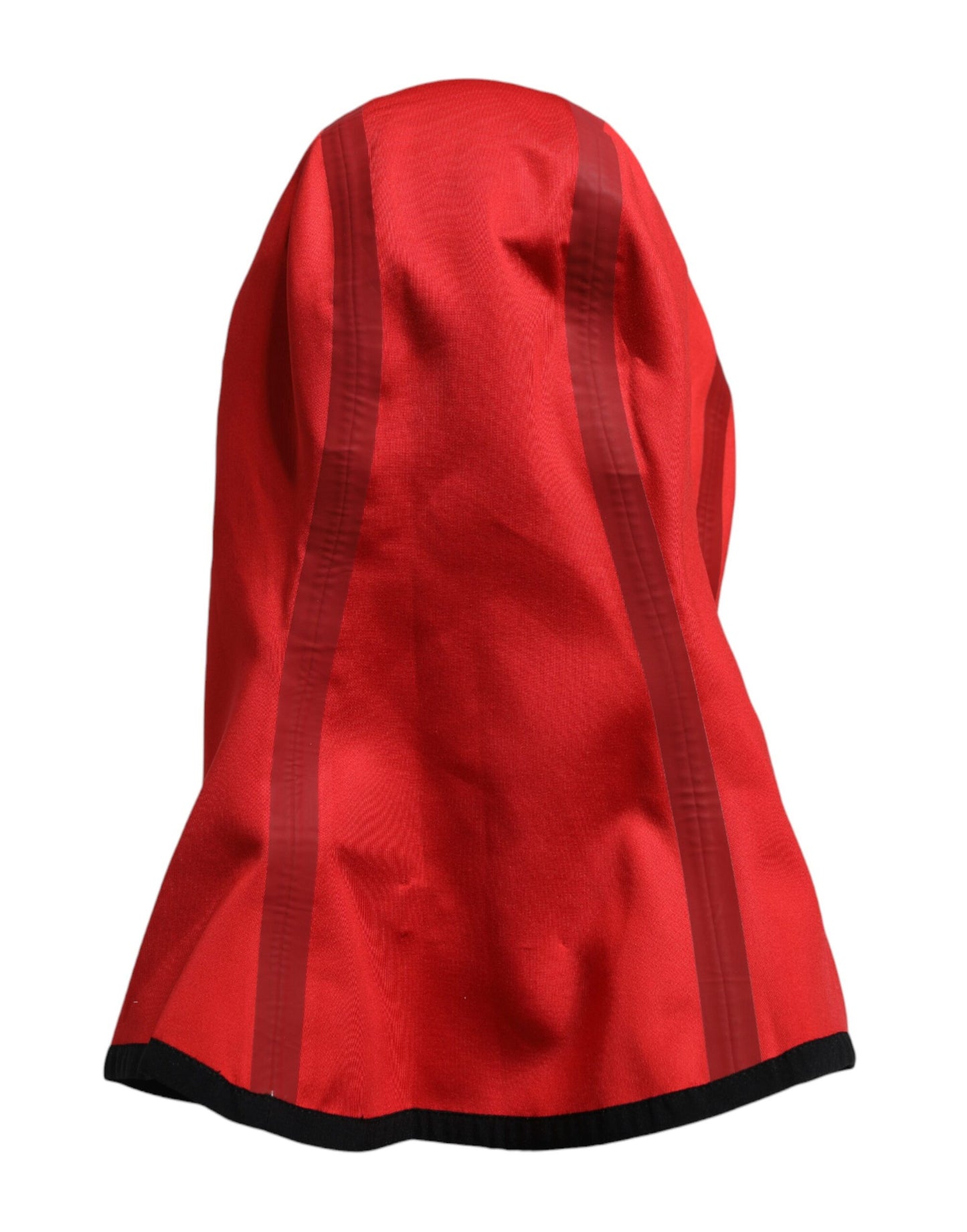 Dolce & Gabbana – Balaclava-Mütze aus Polyester mit rotem Logo und breiter Krempe