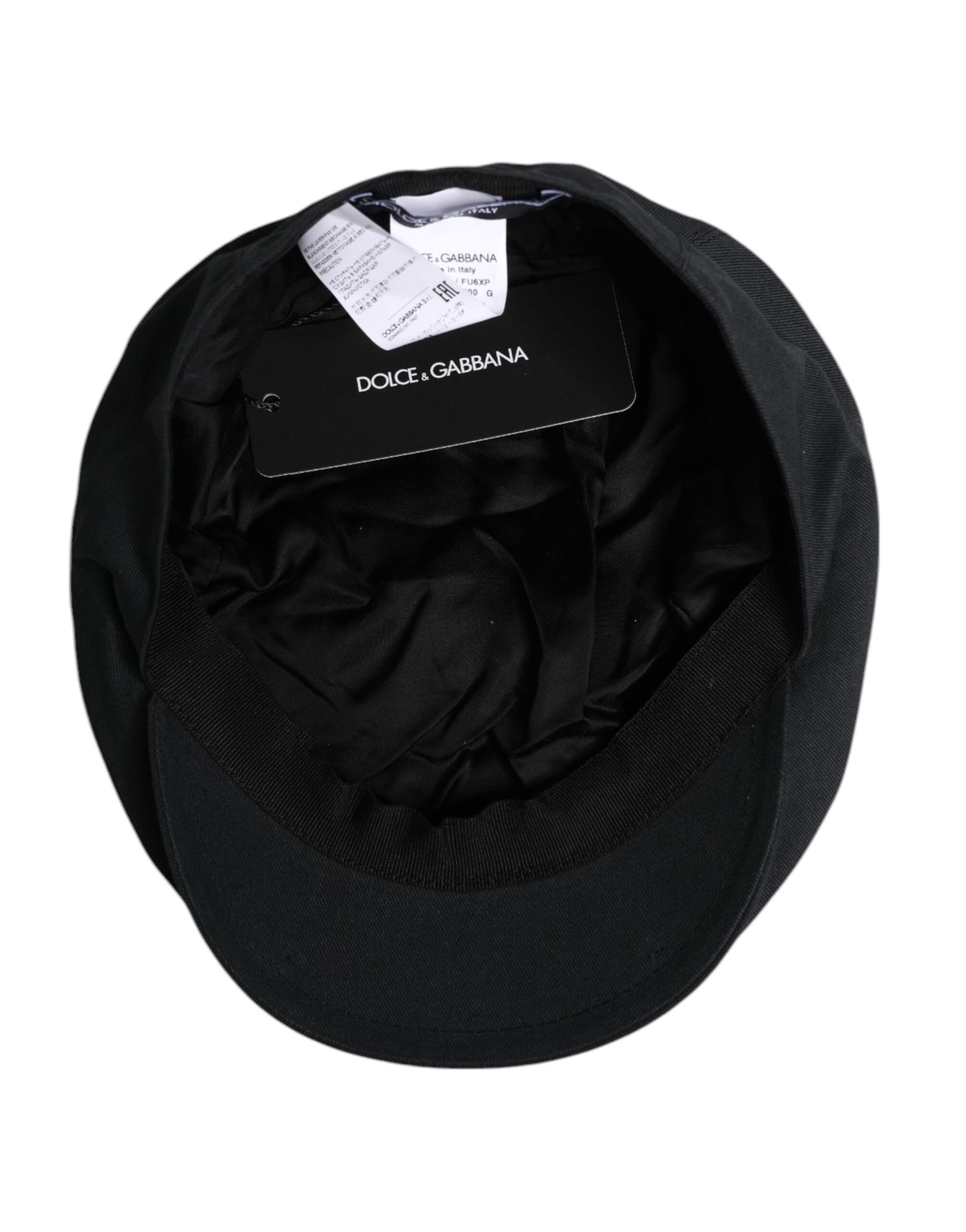 Dolce & Gabbana Schwarzer Ballon-Capello-Cabbie-Hut aus Baumwolle
