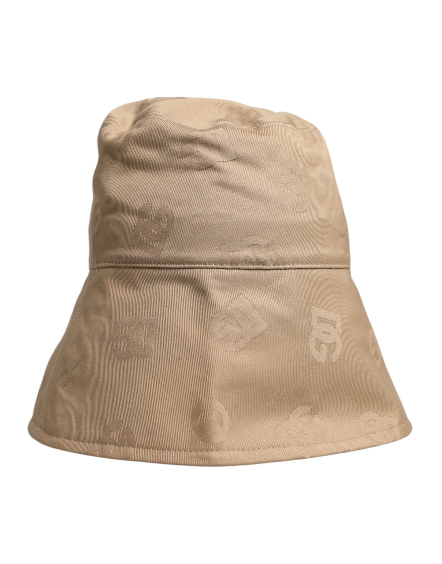 Dolce & Gabbana Beige Baumwoll-Bucket-Cap mit Logo-Monogramm