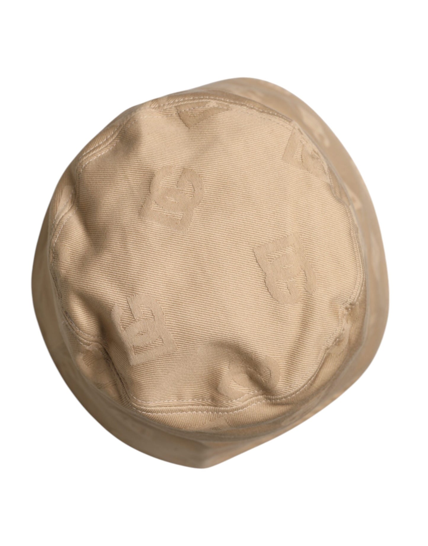 Dolce & Gabbana Beige Baumwoll-Bucket-Cap mit Logo-Monogramm