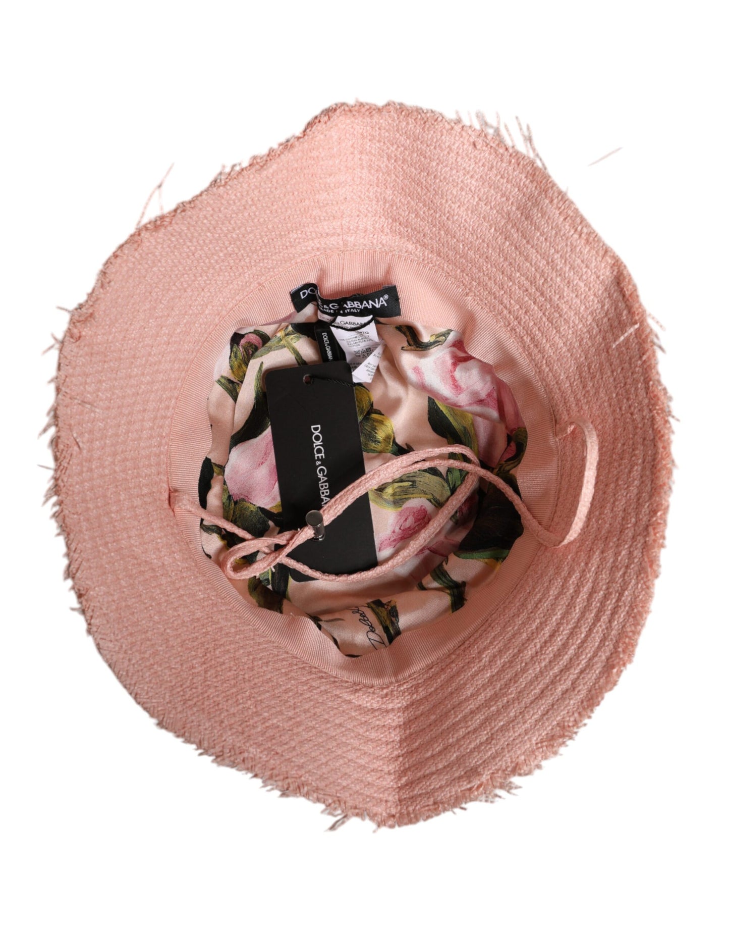 Dolce & Gabbana – Fischerhut aus rosa Baumwolle mit breiter Krempe
