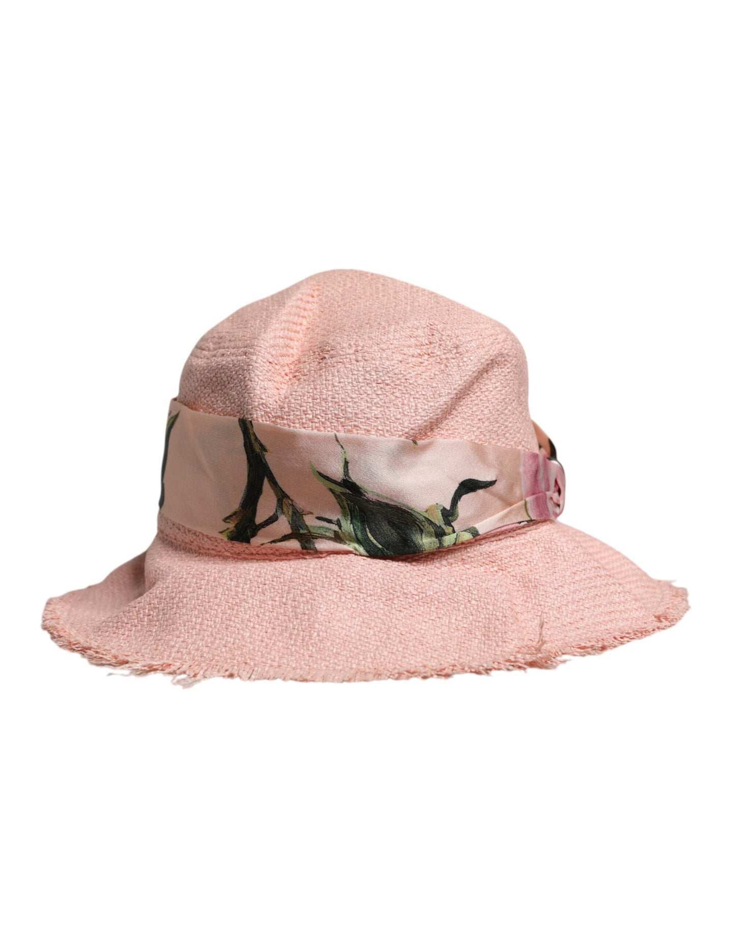 Dolce & Gabbana – Fischerhut aus rosa Baumwolle mit breiter Krempe