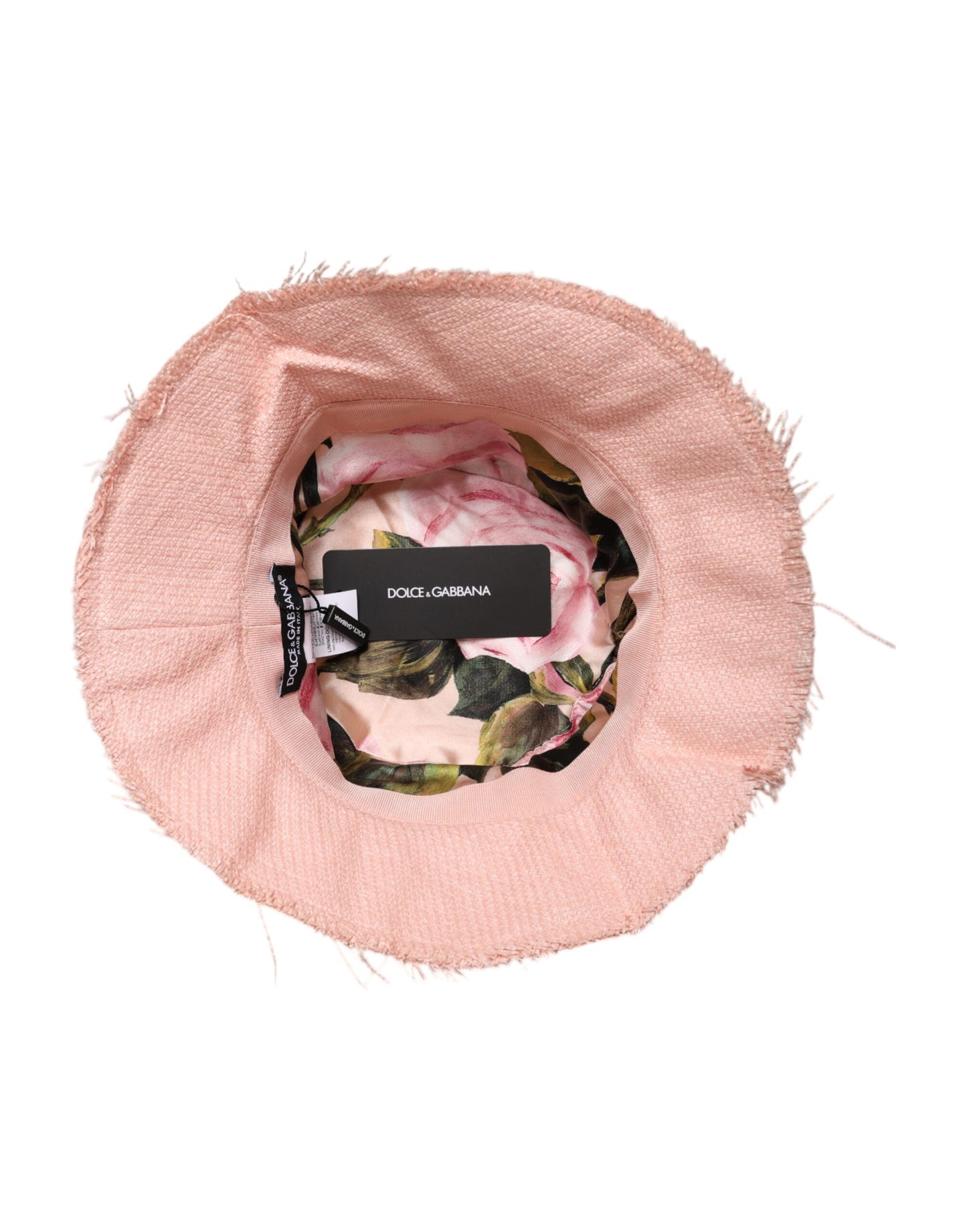 Dolce & Gabbana – Fischerhut aus rosa Baumwolle mit breiter Krempe