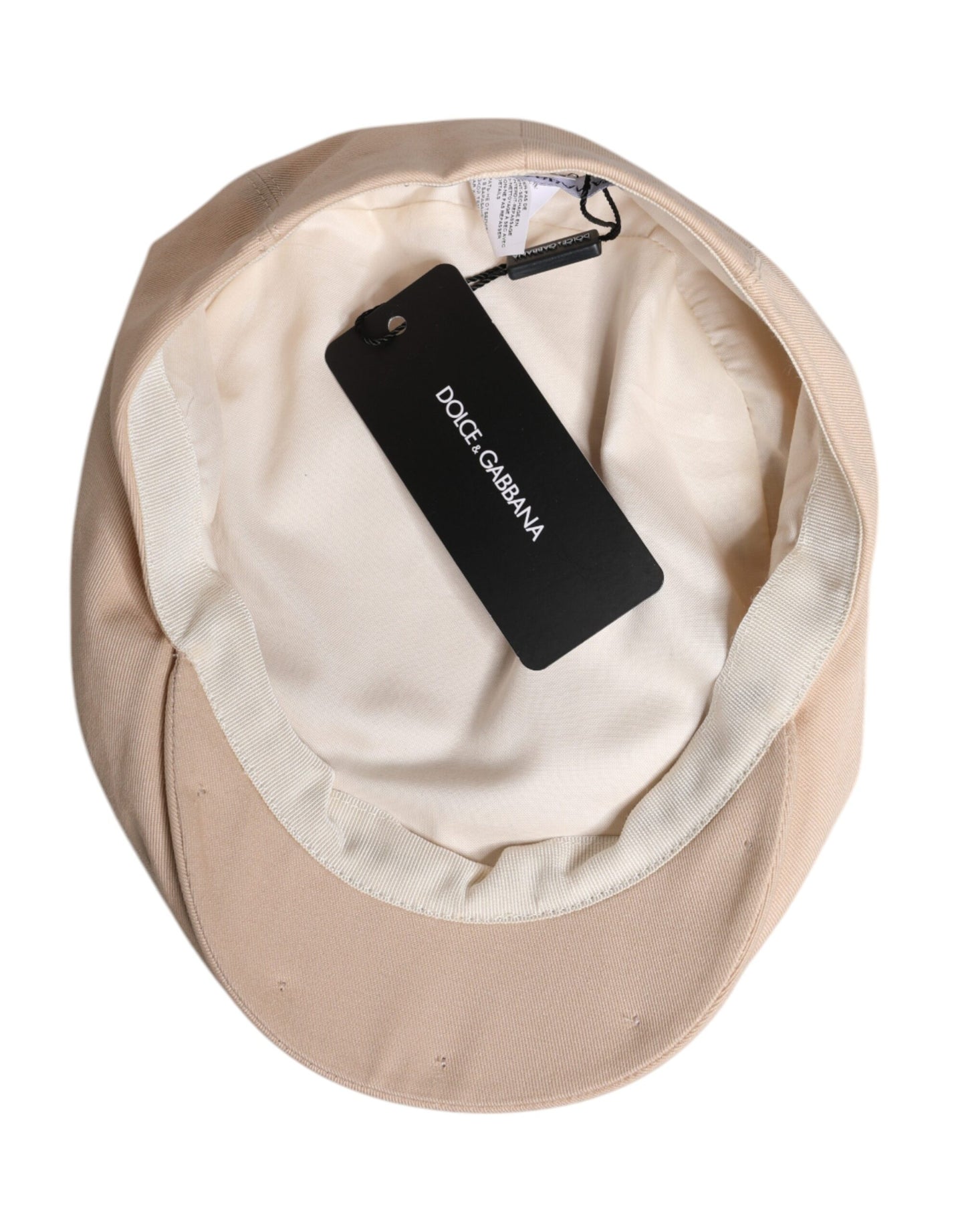Dolce & Gabbana Beige Baumwoll-Newsboy-Capello-Cabbie-Mütze