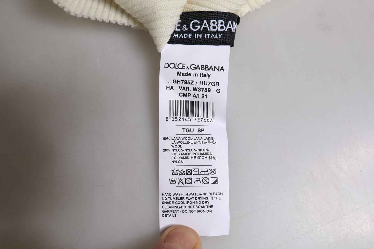 Dolce & Gabbana Beige Strickmütze aus Wollmischung