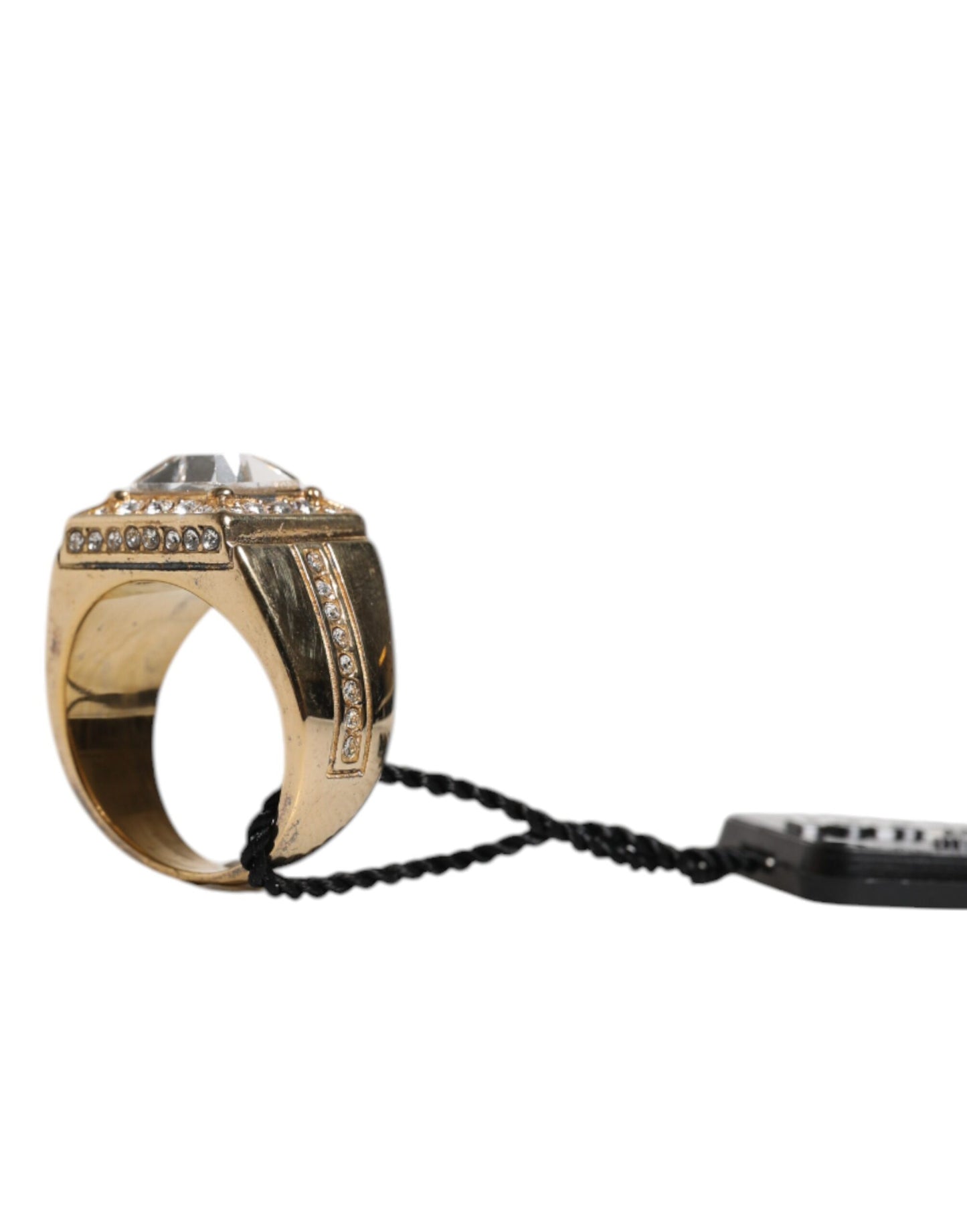 Dolce & Gabbana – Goldfarbener Ring aus Sterlingsilber 925 mit Kristallen