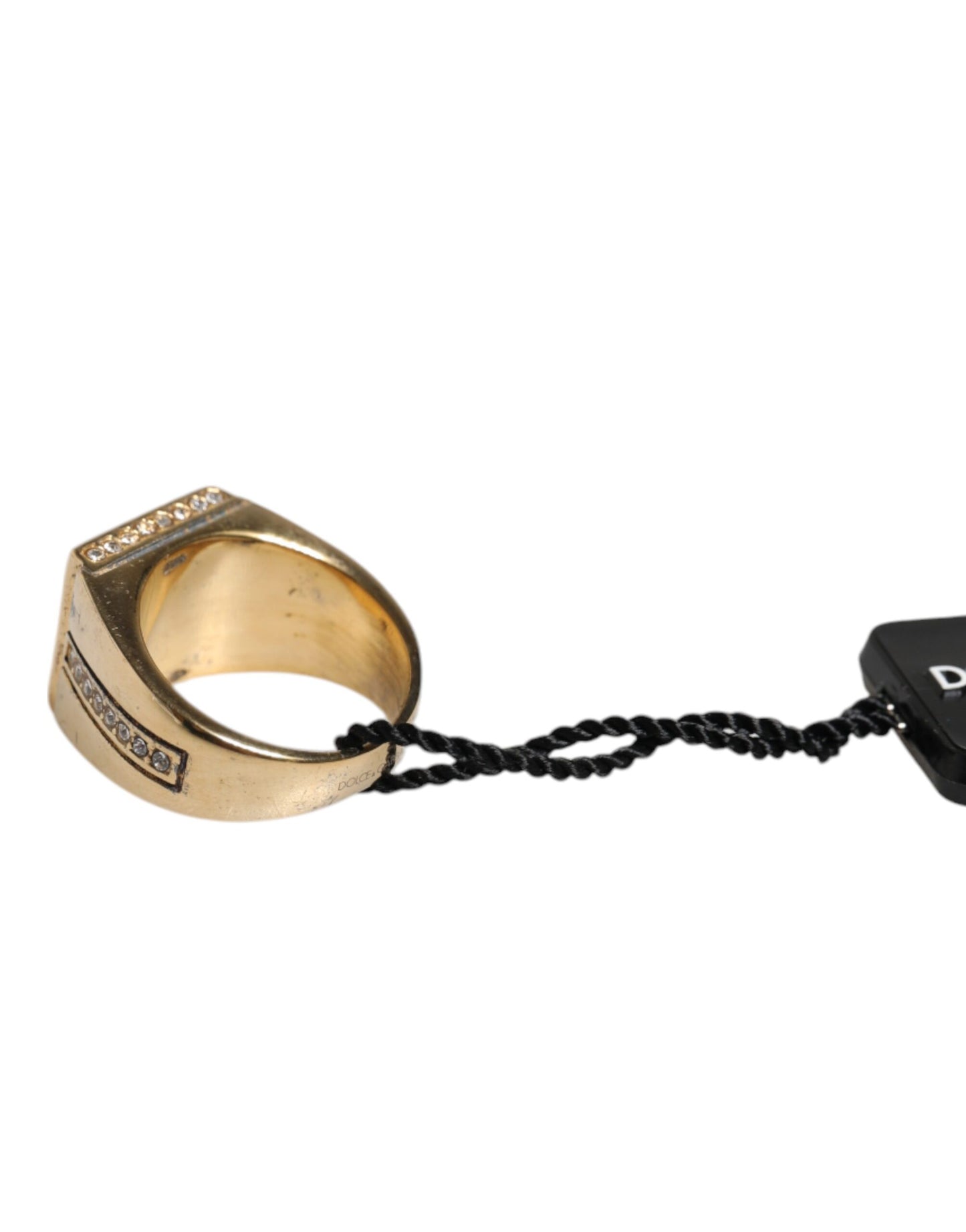 Dolce & Gabbana – Goldfarbener Ring aus Sterlingsilber 925 mit Kristallen