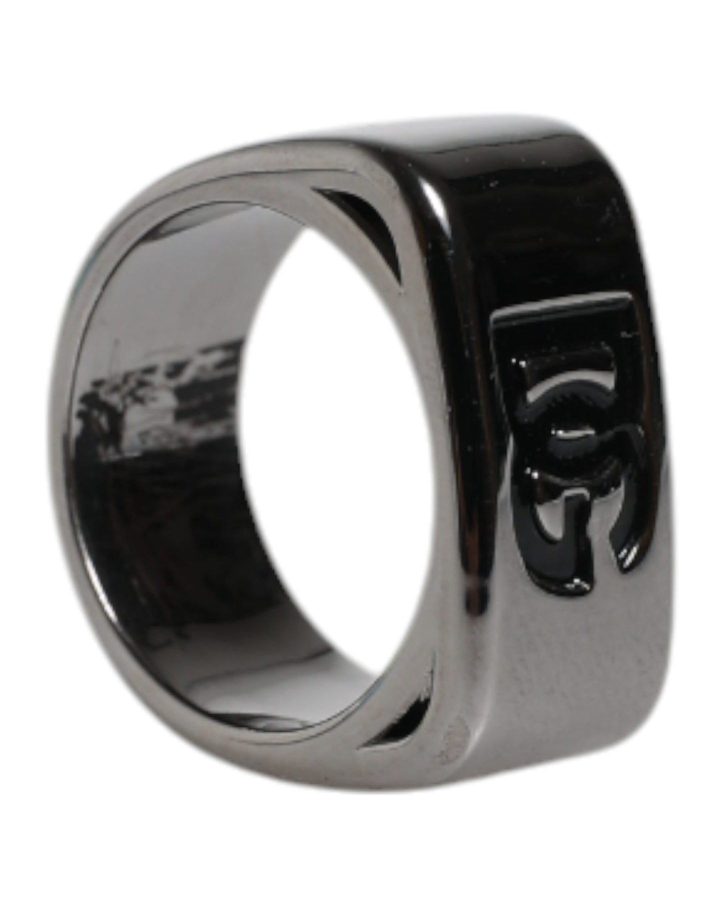 Dolce & Gabbana Ring mit Anello DG-Logo aus silberfarbenem Messing