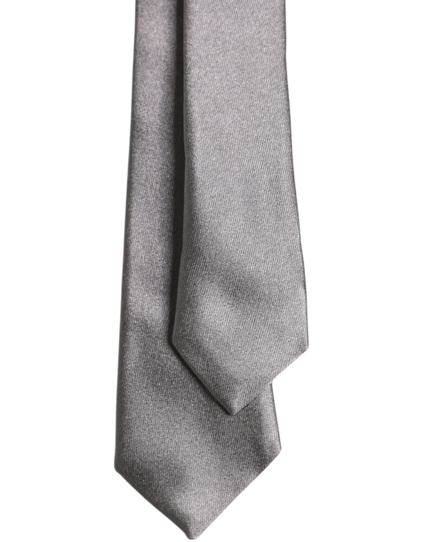 Dolce & Gabbana – Verstellbare Seidenkrawatte in Metallic-Silber