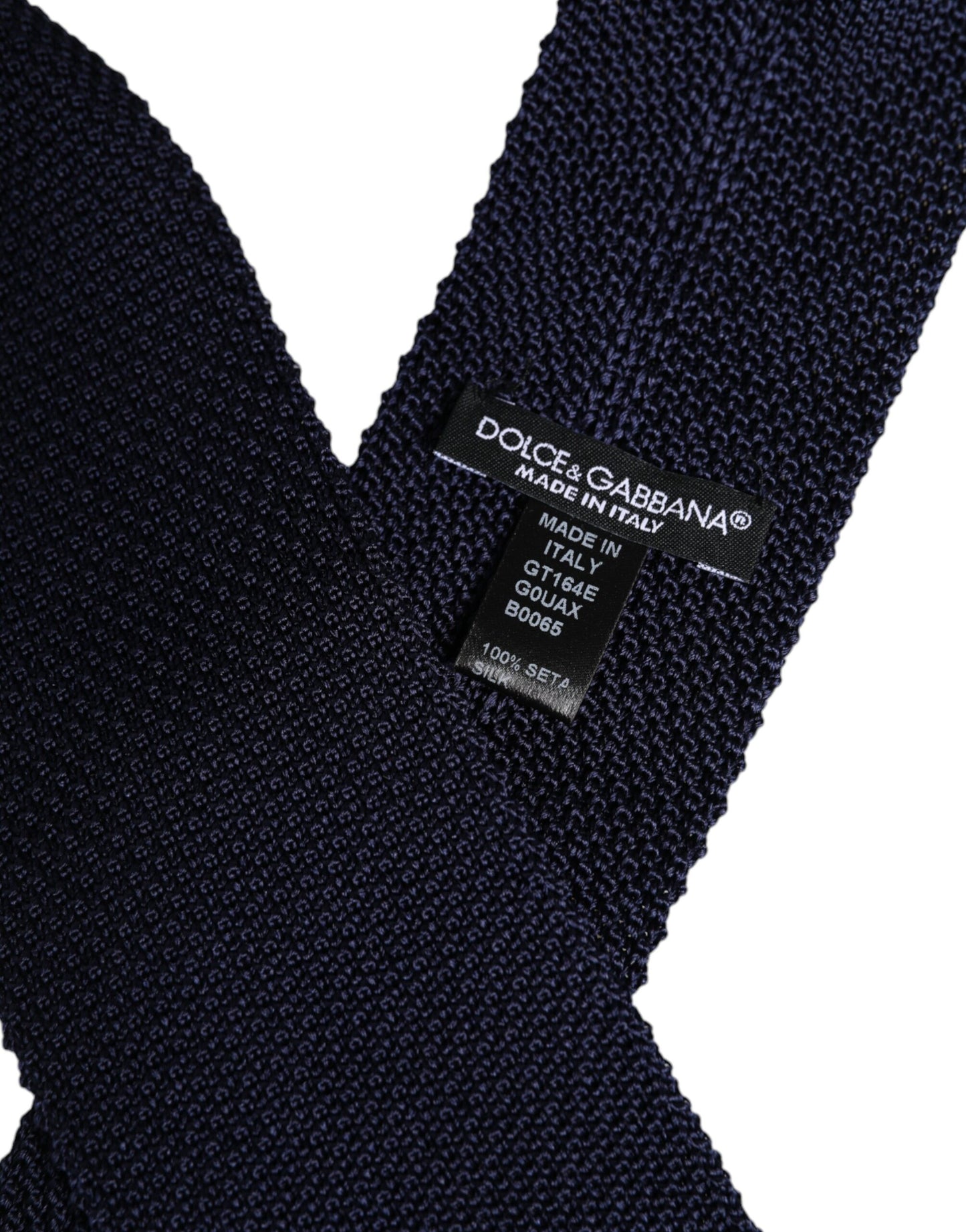 Dolce & Gabbana Dunkelblaue verstellbare Seidenkrawatte