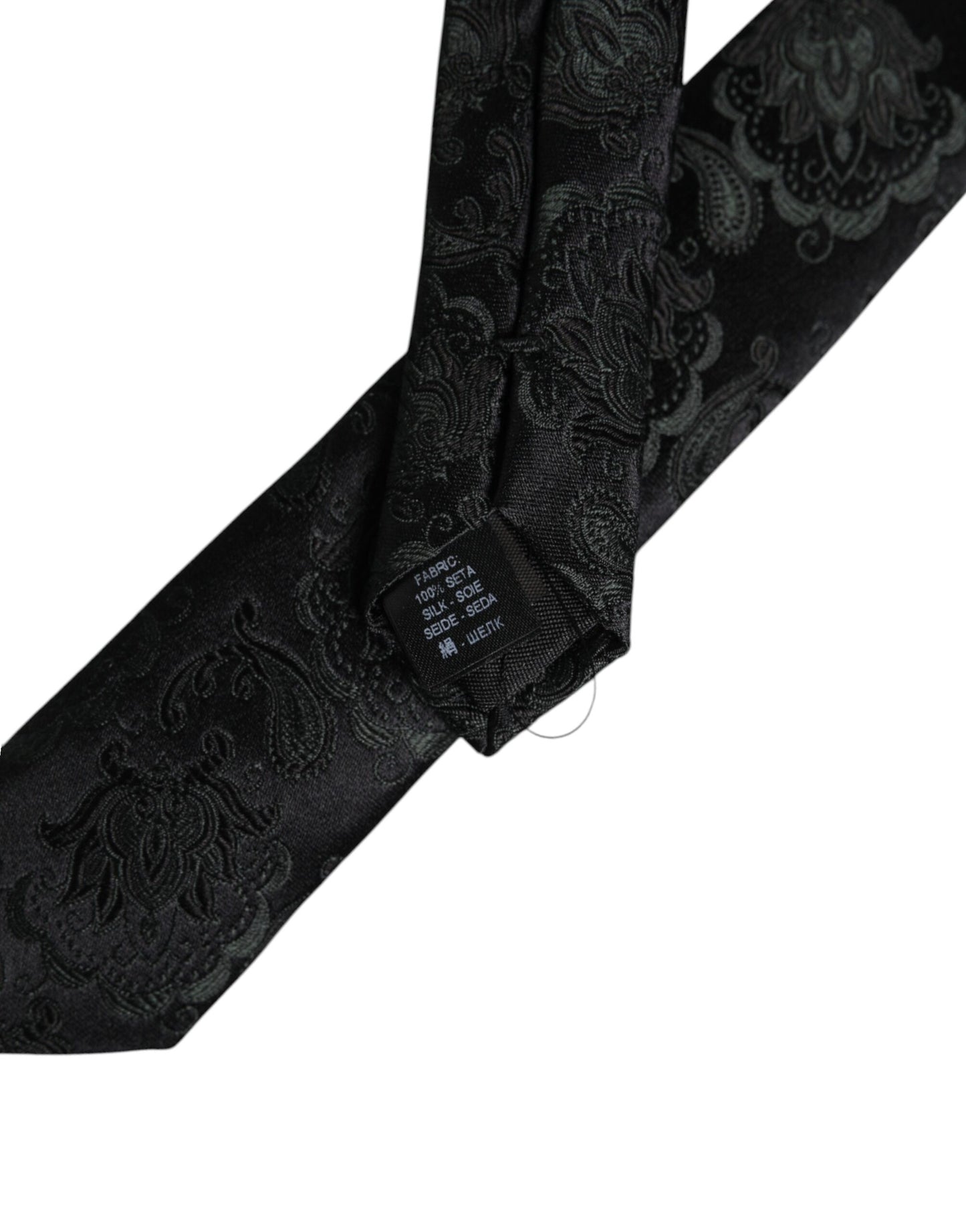 Dolce & Gabbana Dunkelgrüne, verstellbare Seidenkrawatte mit Blumenmuster