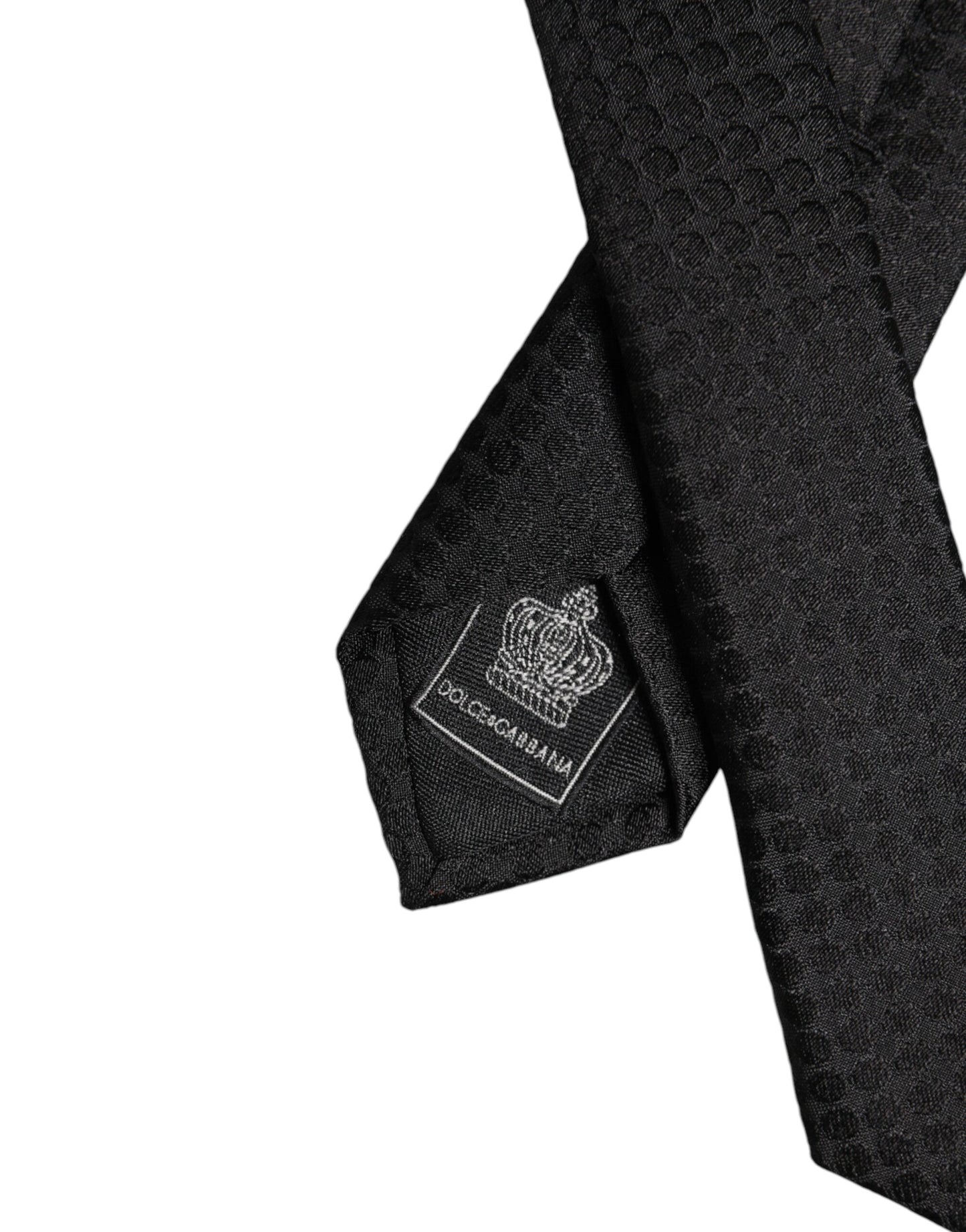 Dolce & Gabbana – Verstellbare Seidenkrawatte mit schwarzen Kreisen